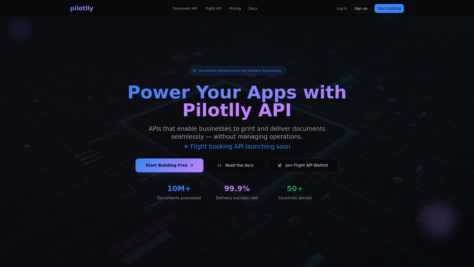 website screenshot of https://pilotllyapi.pages.dev/