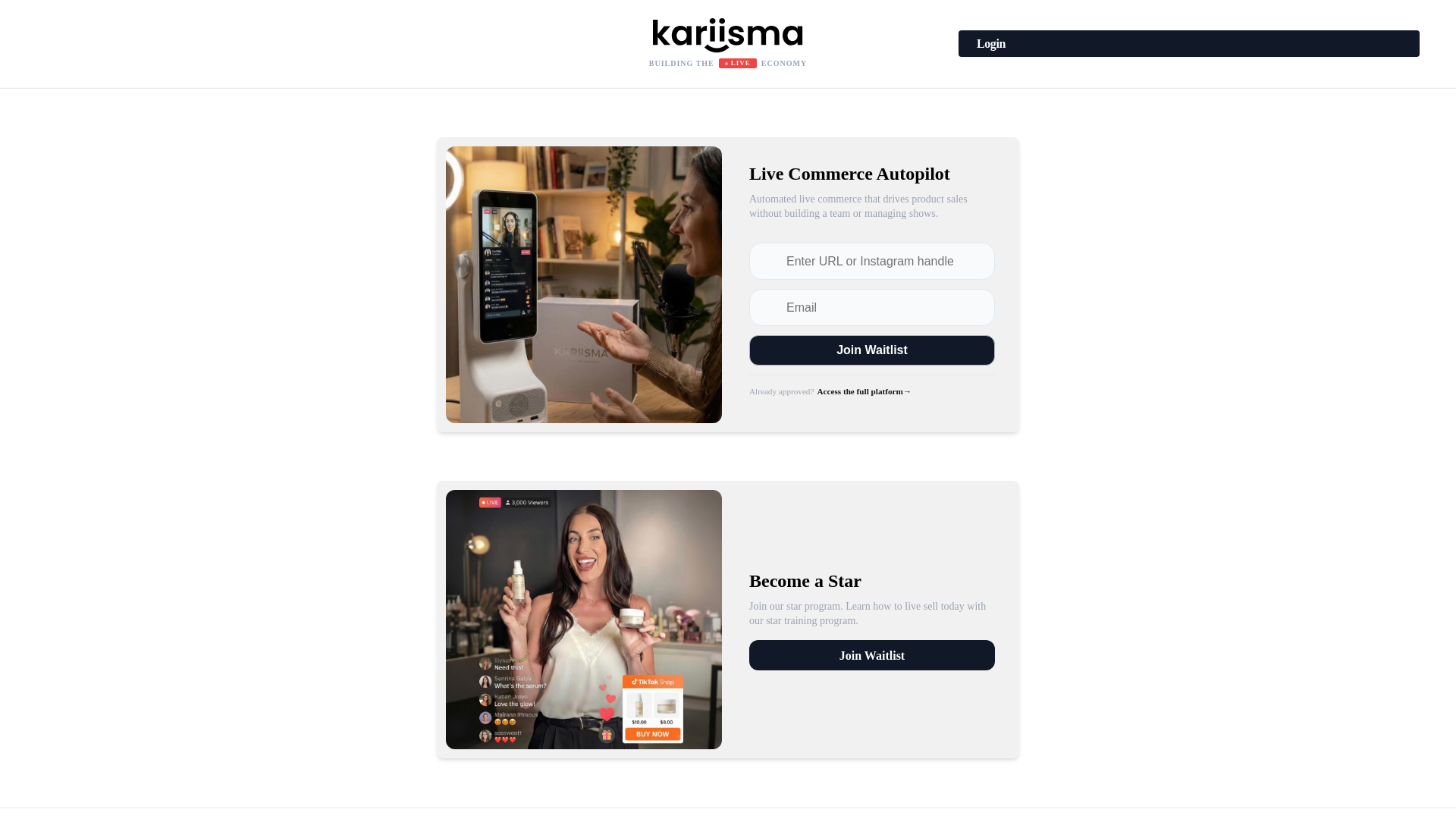 website screenshot of https://itskariisma.co