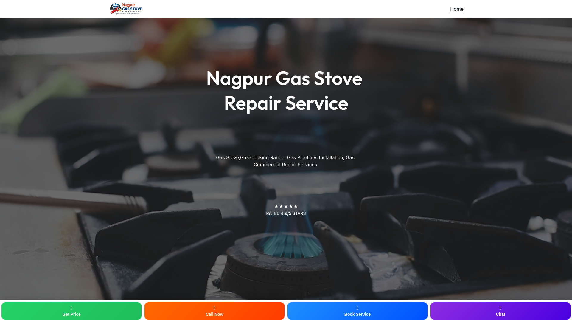 website screenshot of https://nagpurgasstoverepairservice.in/
