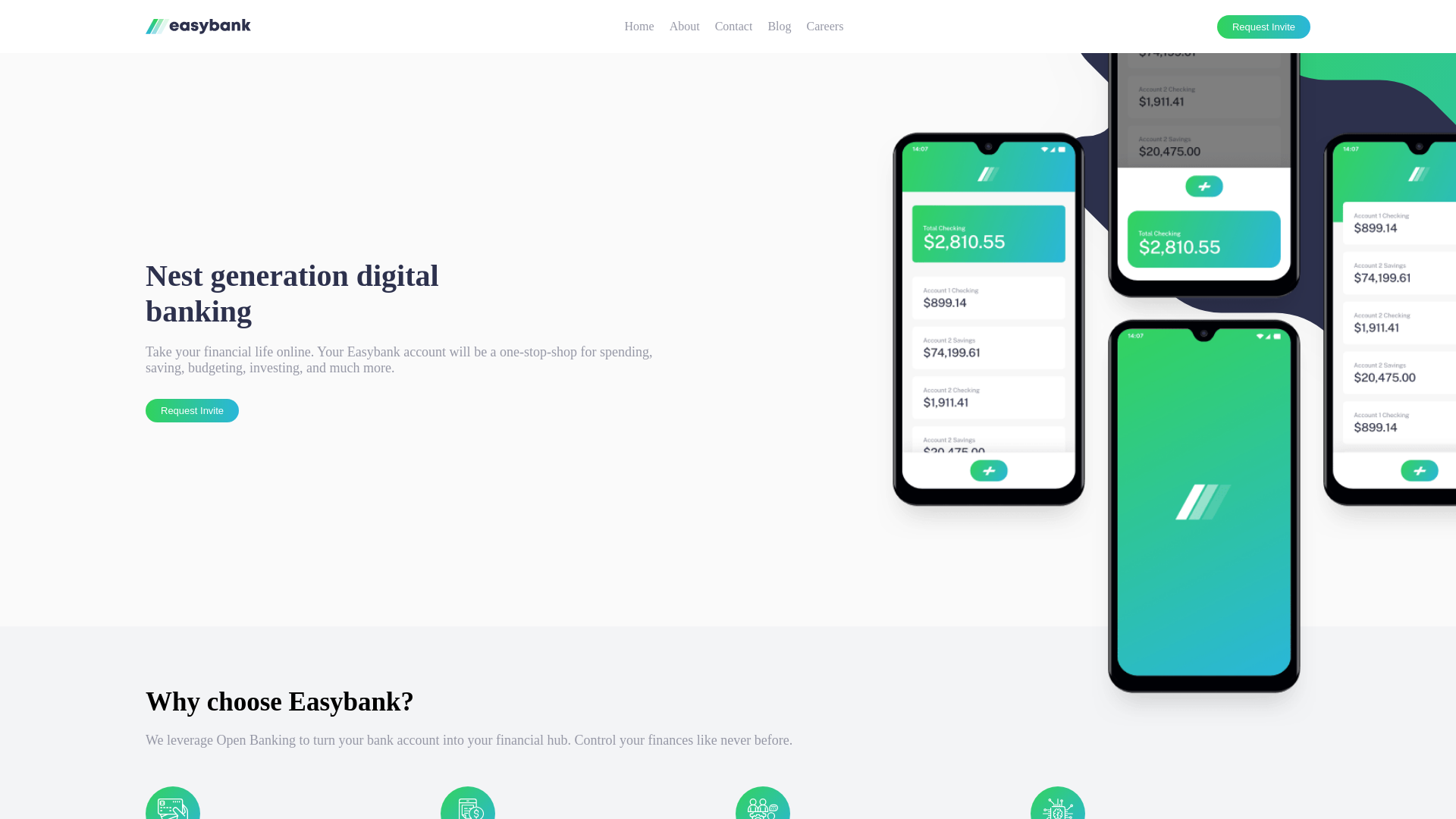 website screenshot of https://easy-banking-landing-page-sable.vercel.app