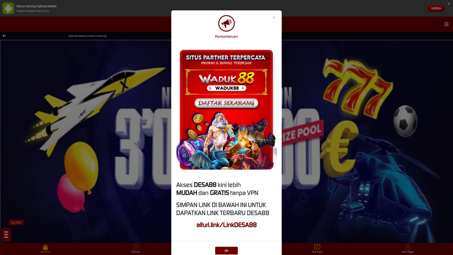 website screenshot of https://winslots777kompensasi.my.id