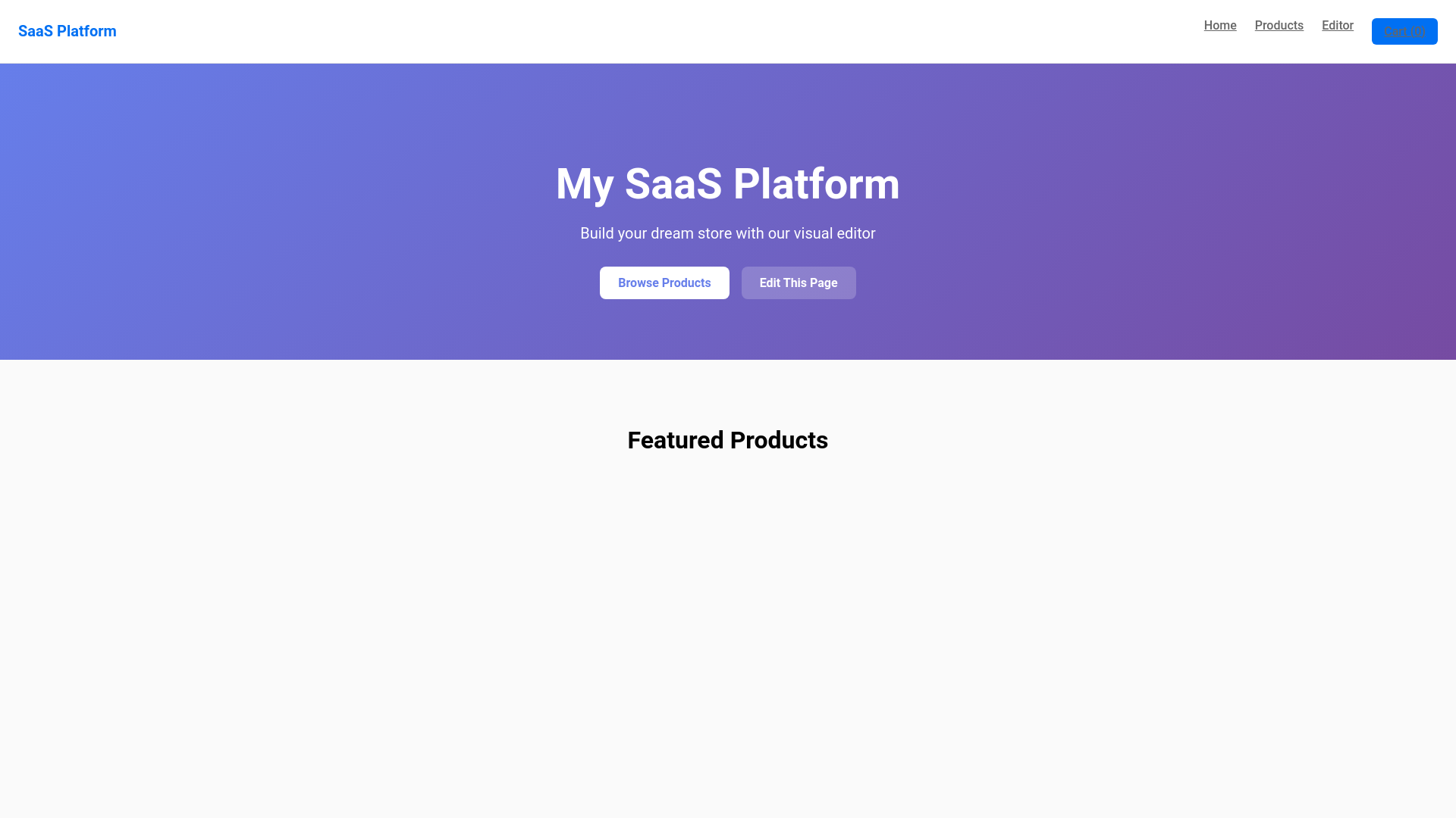 website screenshot of https://saas-frontend-bhf.pages.dev/
