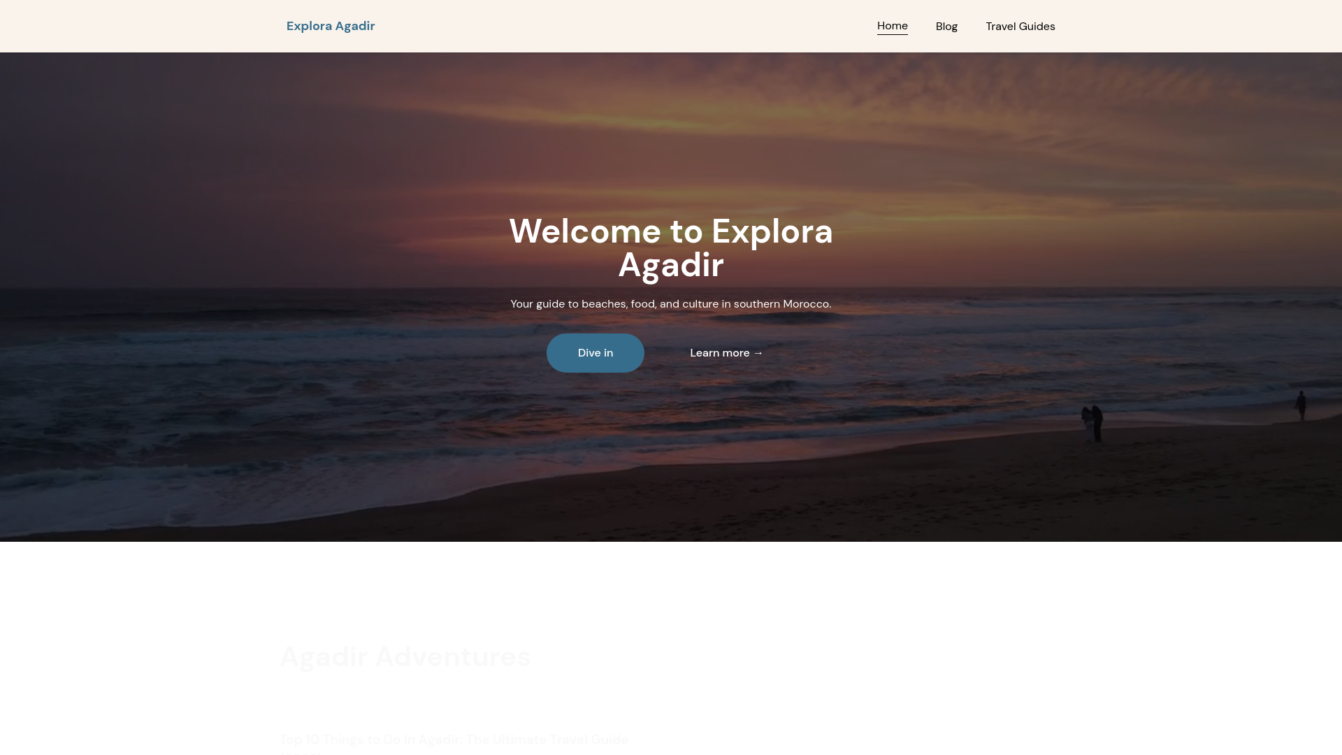 website screenshot of https://exploragadir.com/