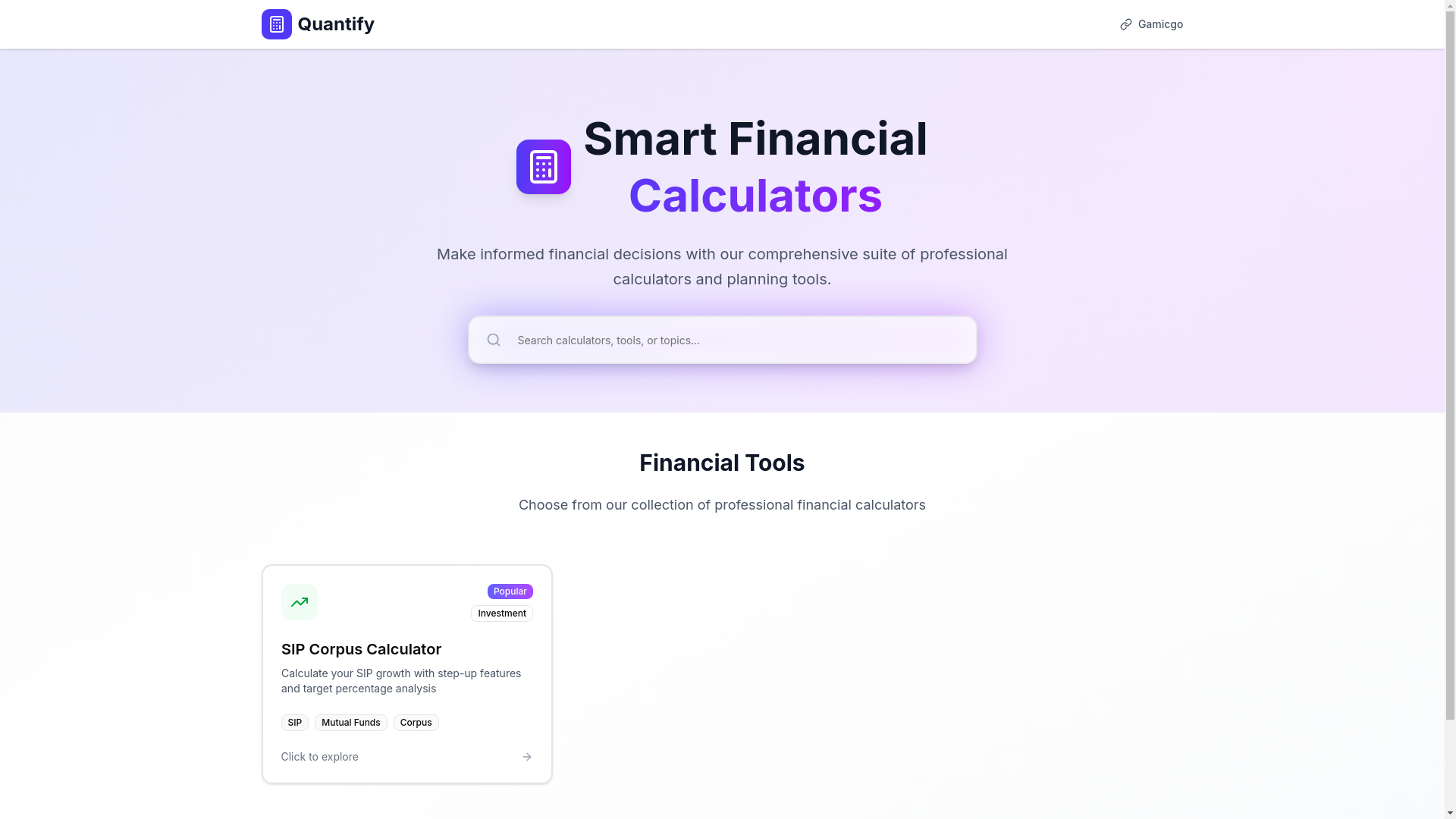 website screenshot of https://quantify-gamicgo.pages.dev/