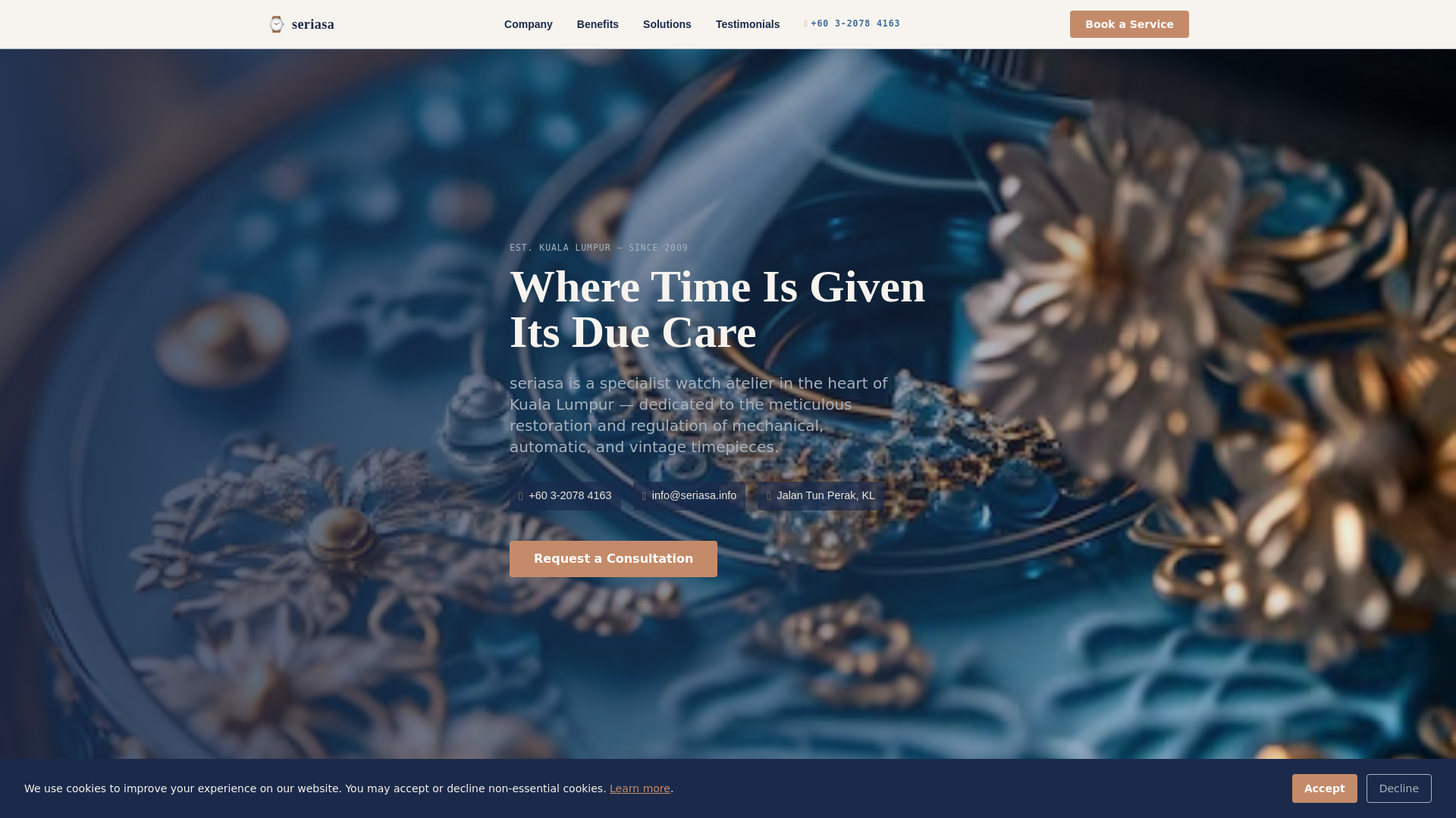 website screenshot of https://seriasa.info/