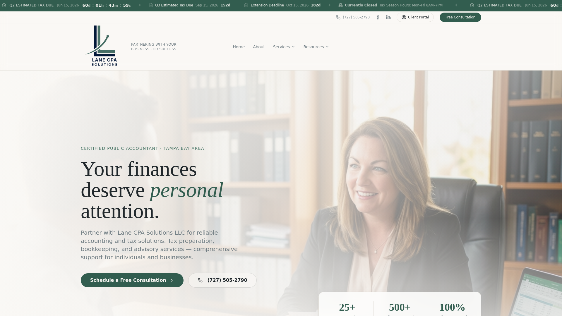 website screenshot of https://lanecpasolutions.pages.dev/