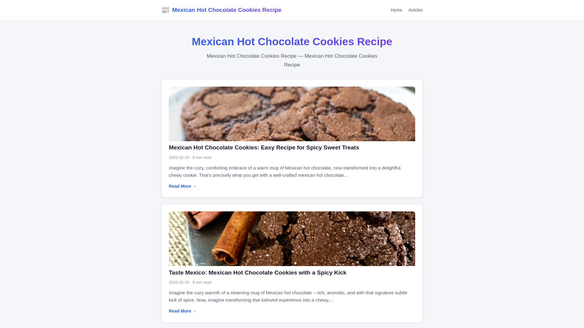 website screenshot of https://mexican-hot-chocolate-cookies-recipe.pages.dev/