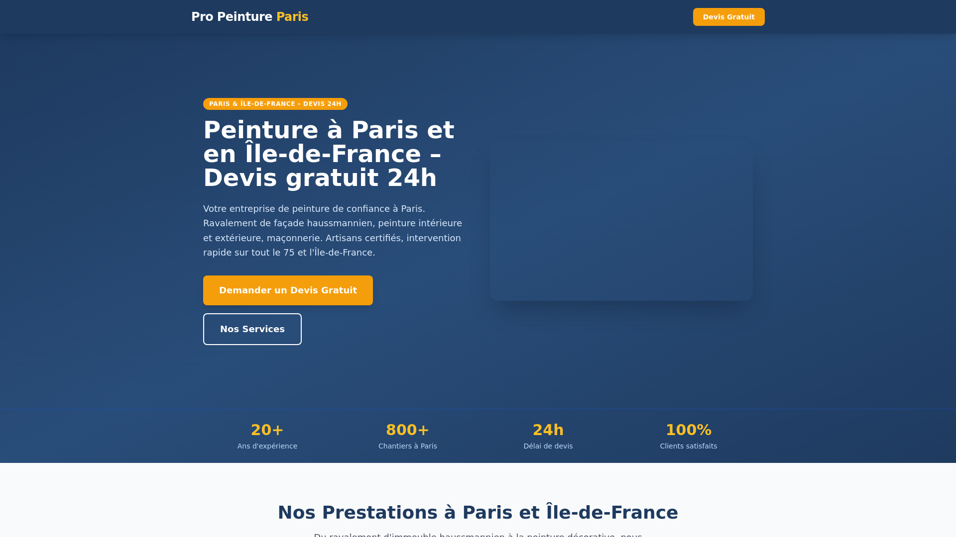 website screenshot of https://peinture-appartement-paris.fr