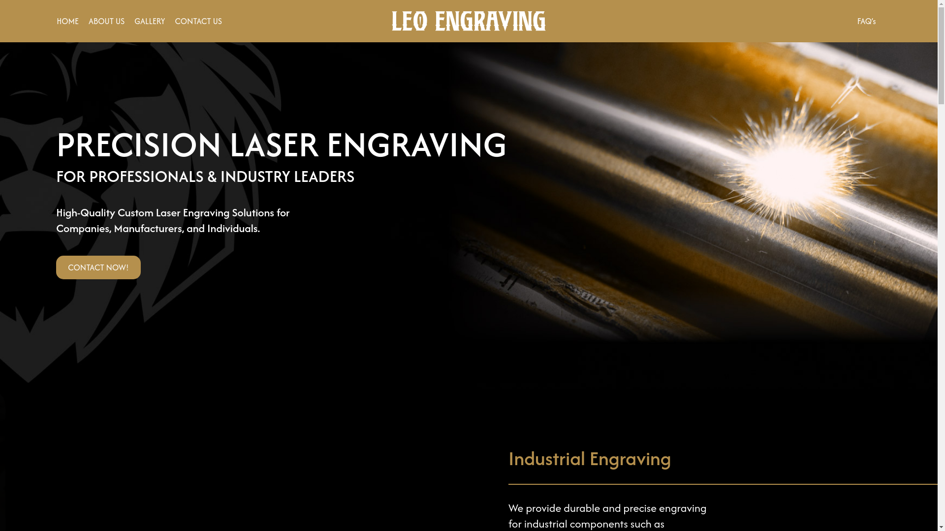 website screenshot of https://leoengraving.com/