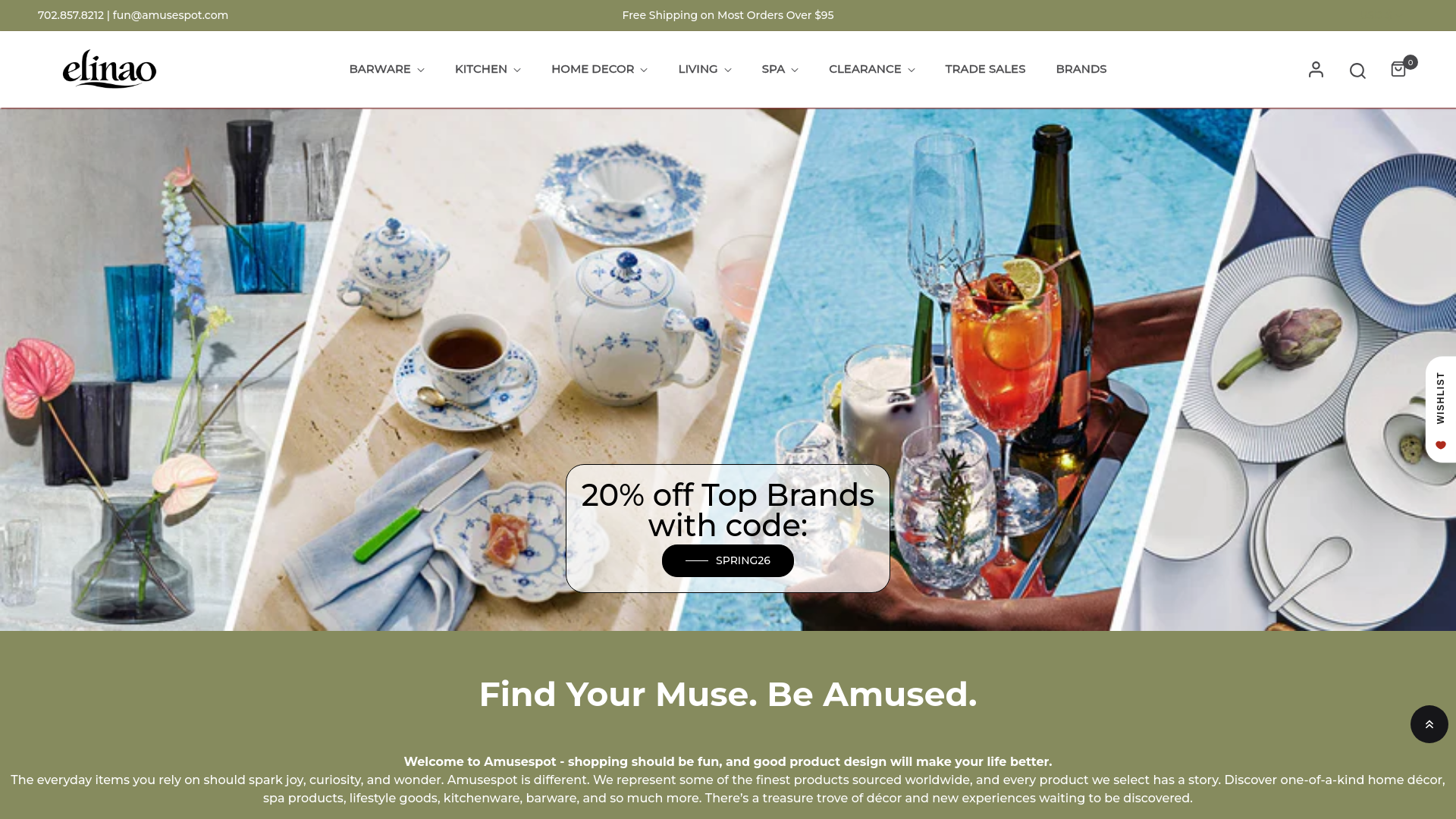 website screenshot of https://elinao.us/