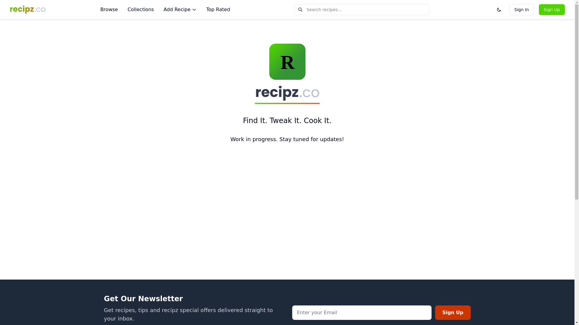website screenshot of https://recipes-frontend-45n.pages.dev/