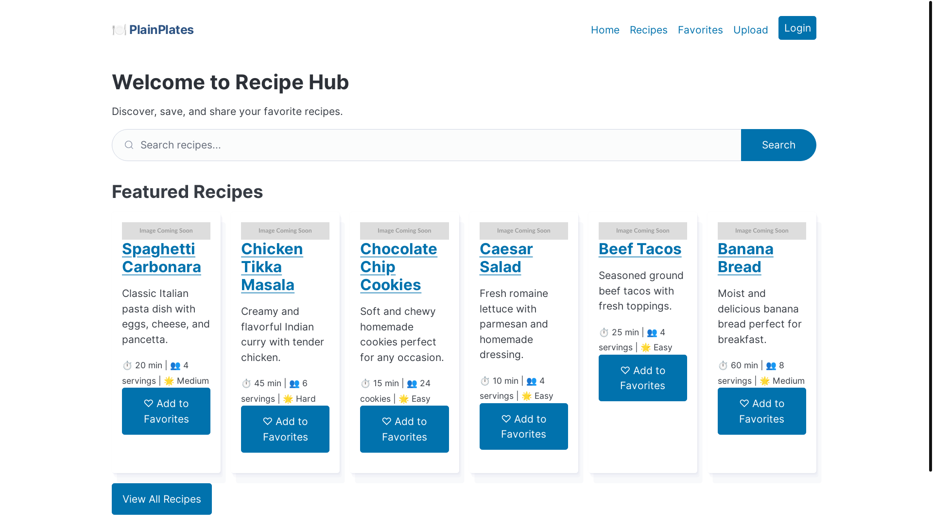 website screenshot of https://plain-plates.pages.dev/