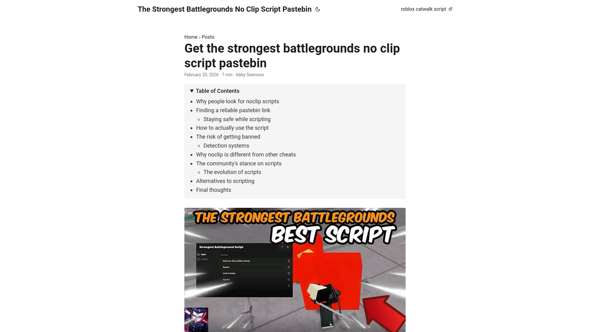 website screenshot of https://the-strongest-battlegrounds-no-clip-script-pastebin.pages.dev/