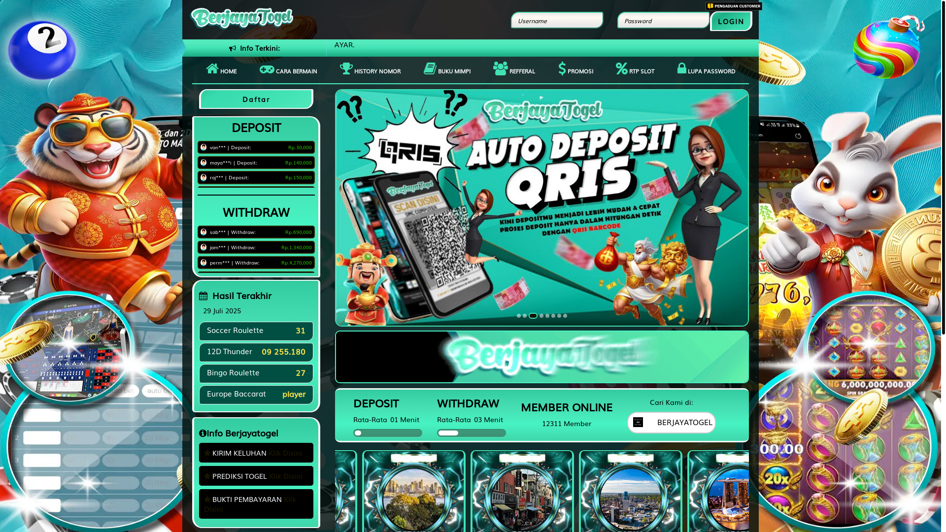 website screenshot of https://berjayajepe.live/