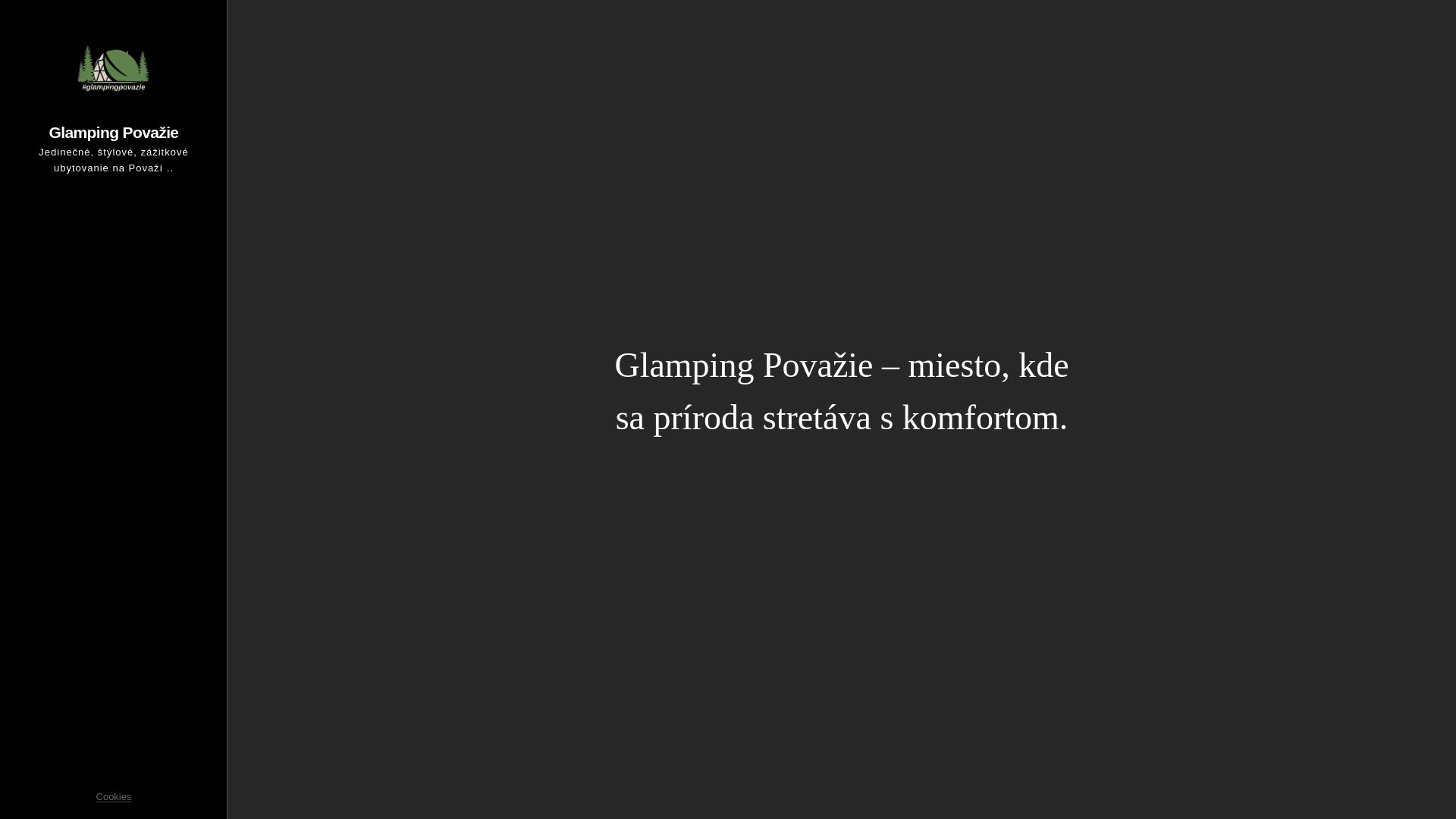 website screenshot of https://glampingpovazie.sk/