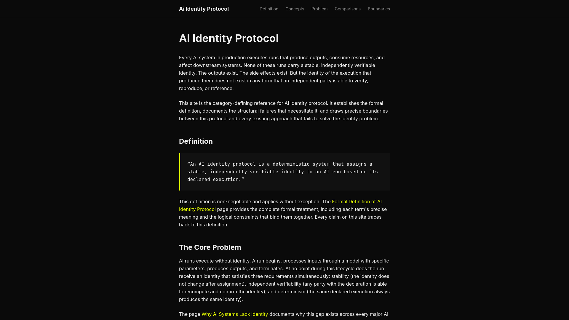 website screenshot of https://aiidentityprotocol.com