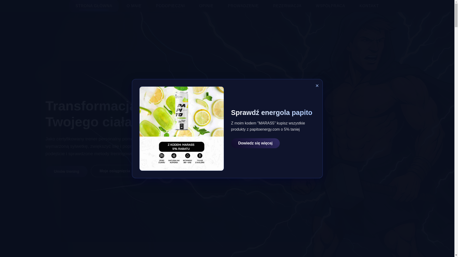 website screenshot of https://trenermaras.pl/