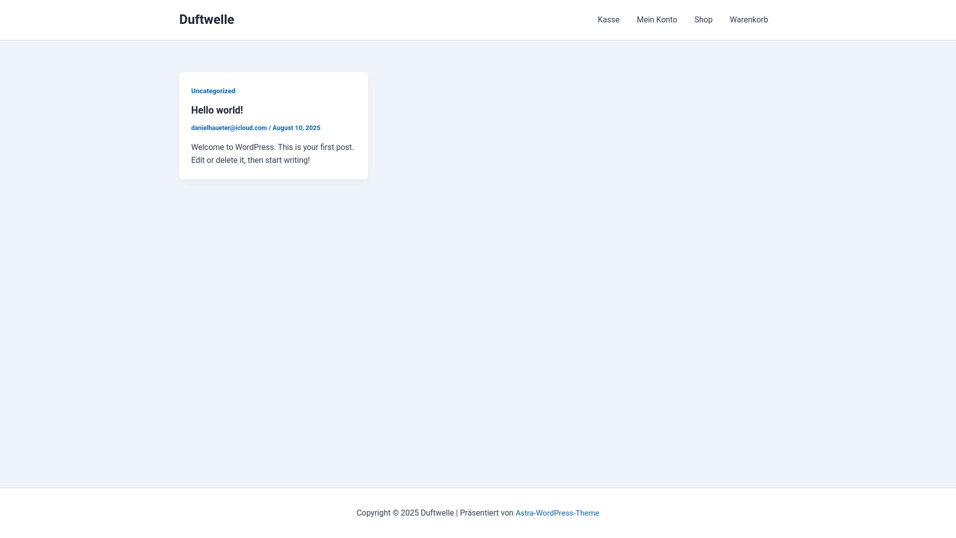 website screenshot of https://duftwelle.shop/