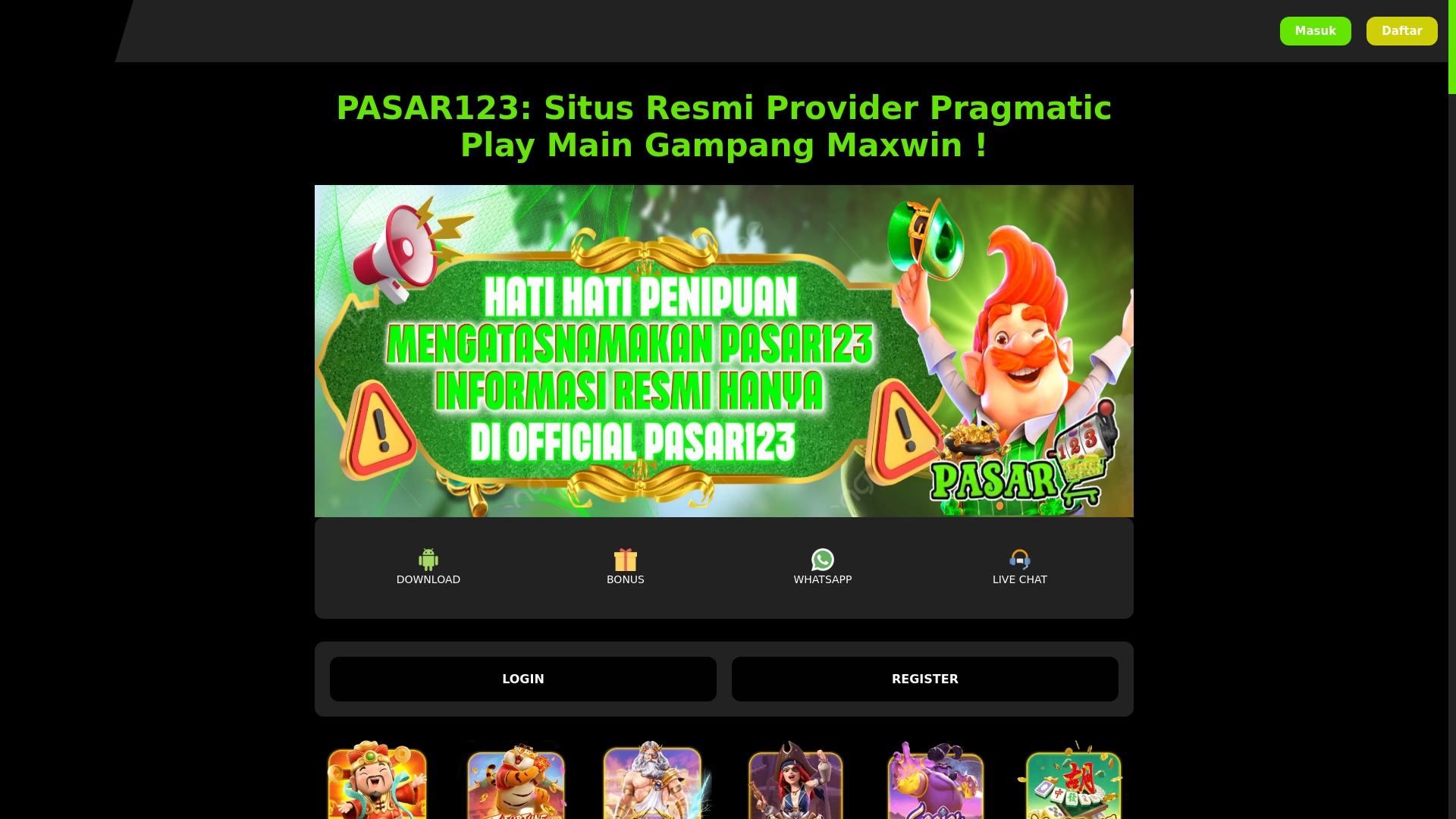 website screenshot of https://pasar123org-amp.pages.dev/