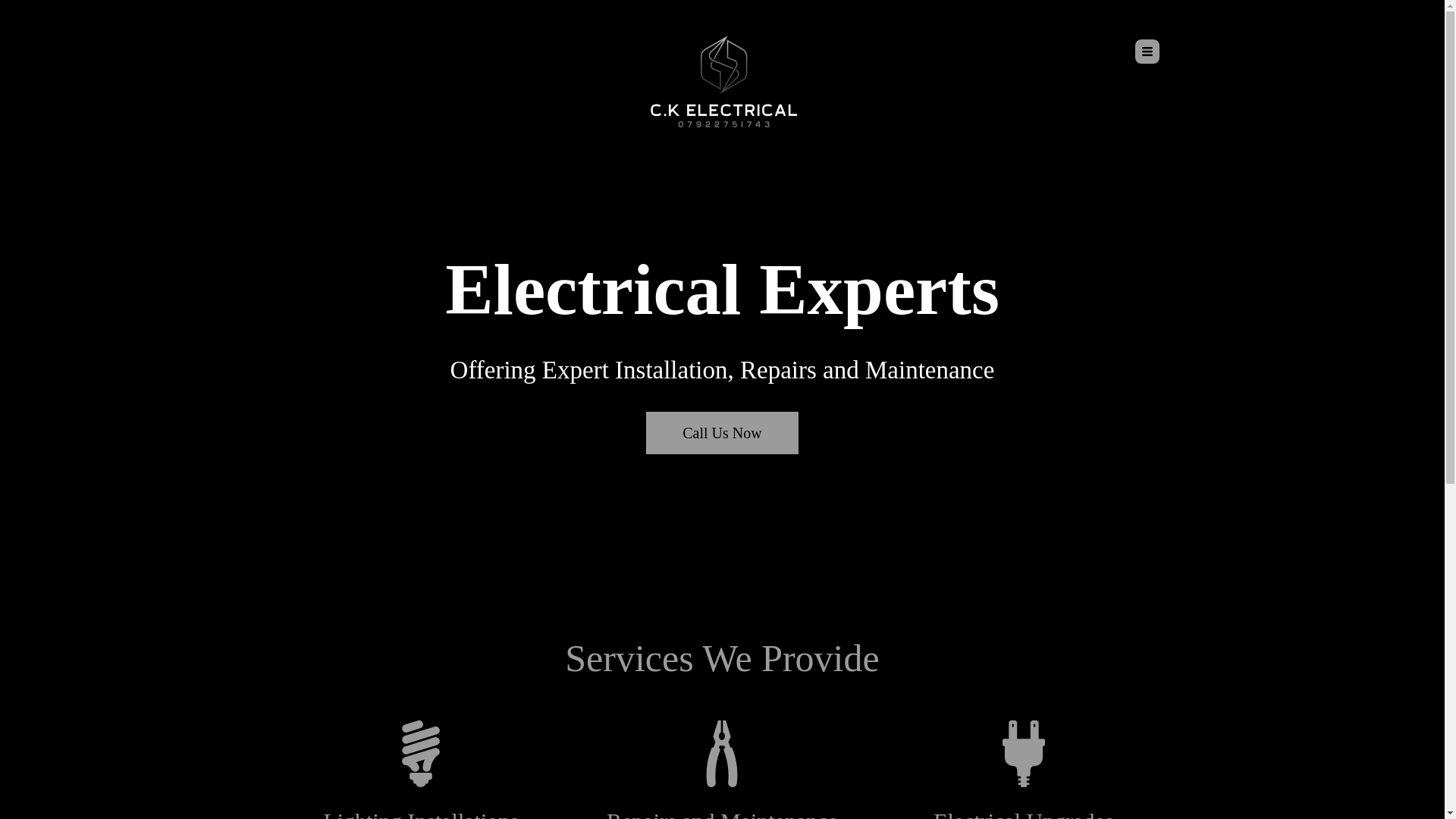 website screenshot of https://ckelectrcial.com/