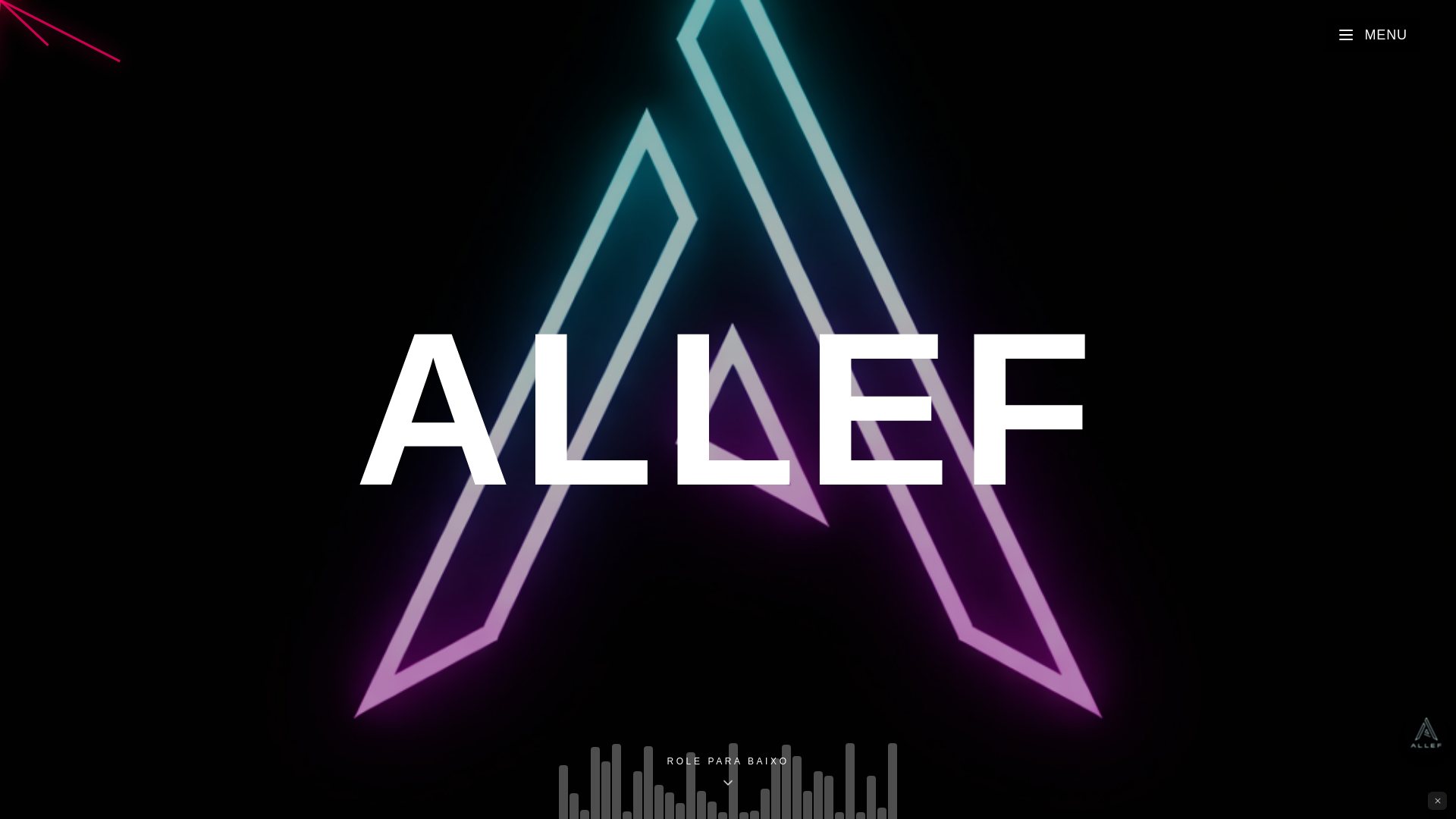 website screenshot of https://allefmusic.com/