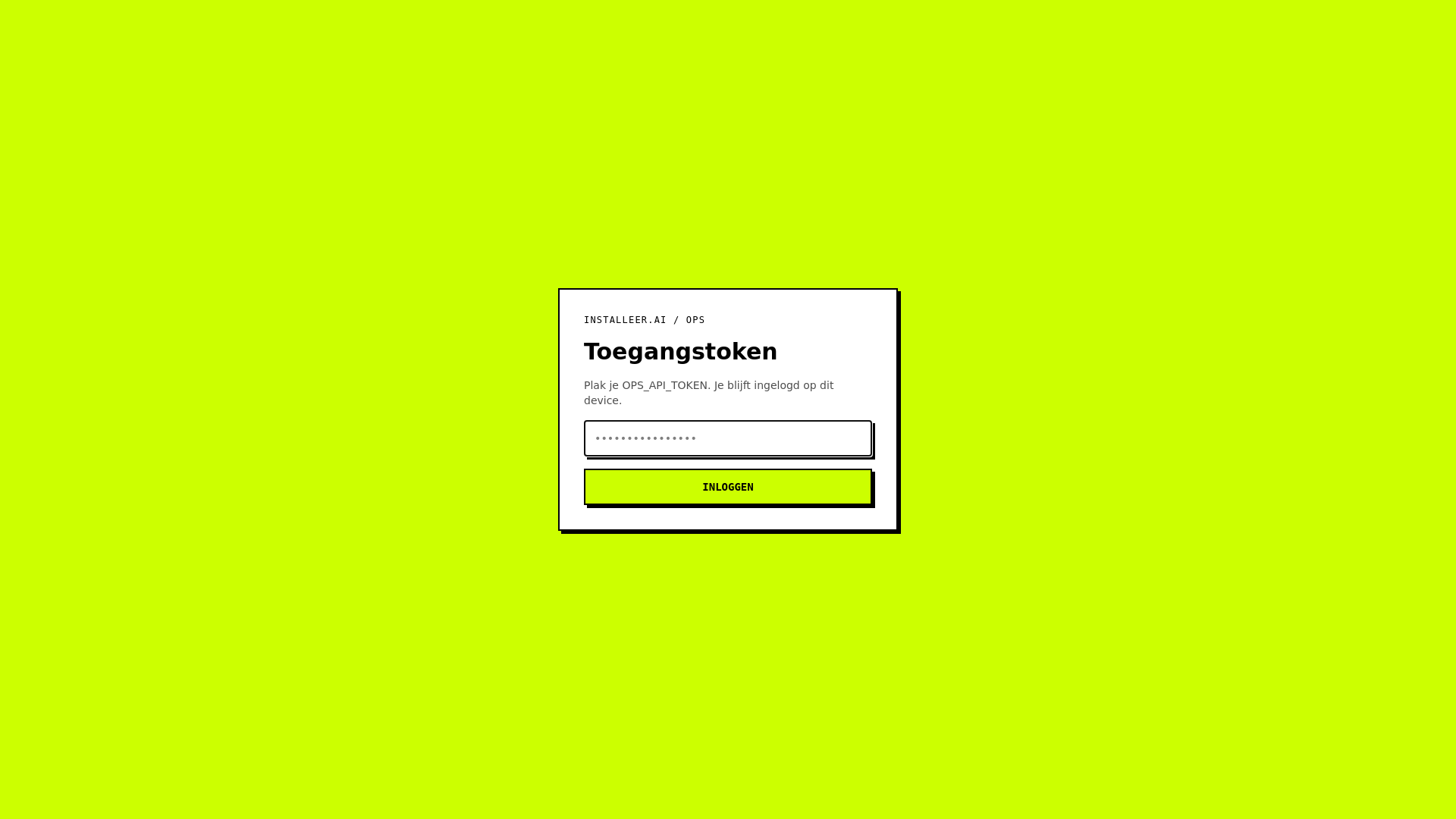 website screenshot of https://installeer-ops-dashboard.pages.dev/