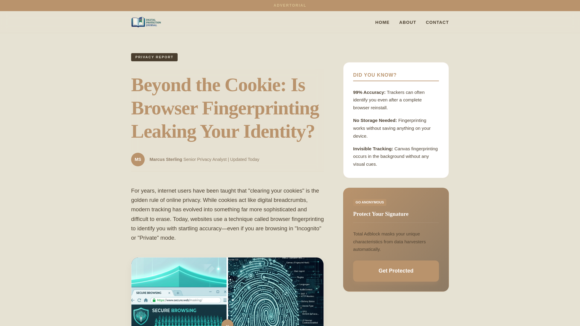 website screenshot of https://digitalprotectionjournal.com