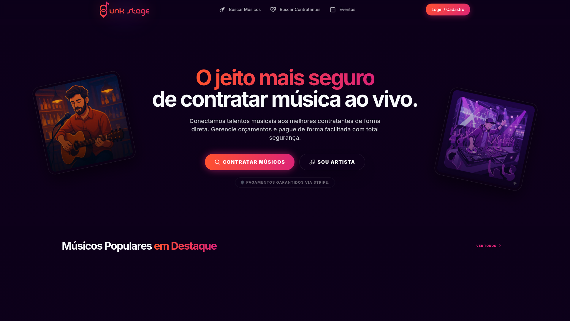 website screenshot of https://linkstage.com.br/