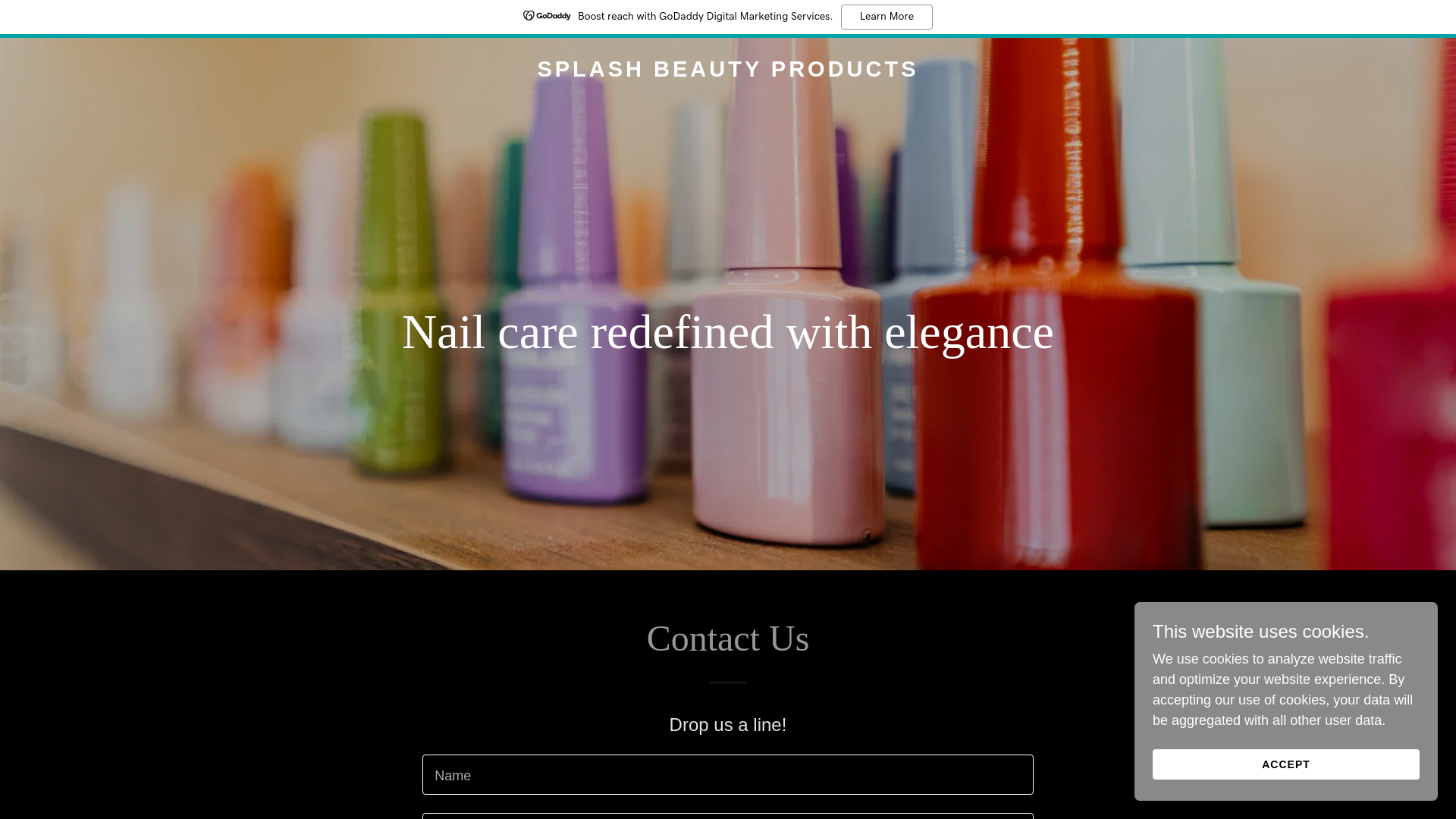 website screenshot of https://splashbeautyproducts.com