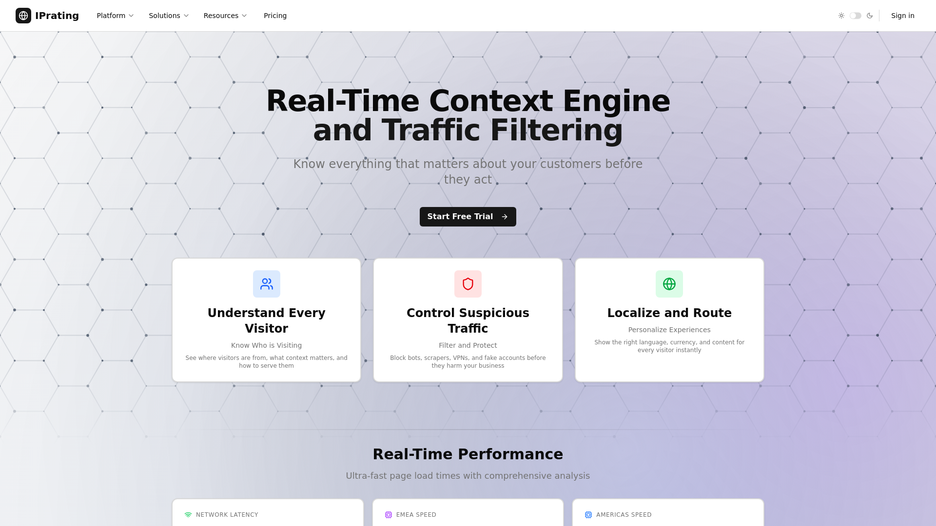 website screenshot of https://trafficqualityintel.com/