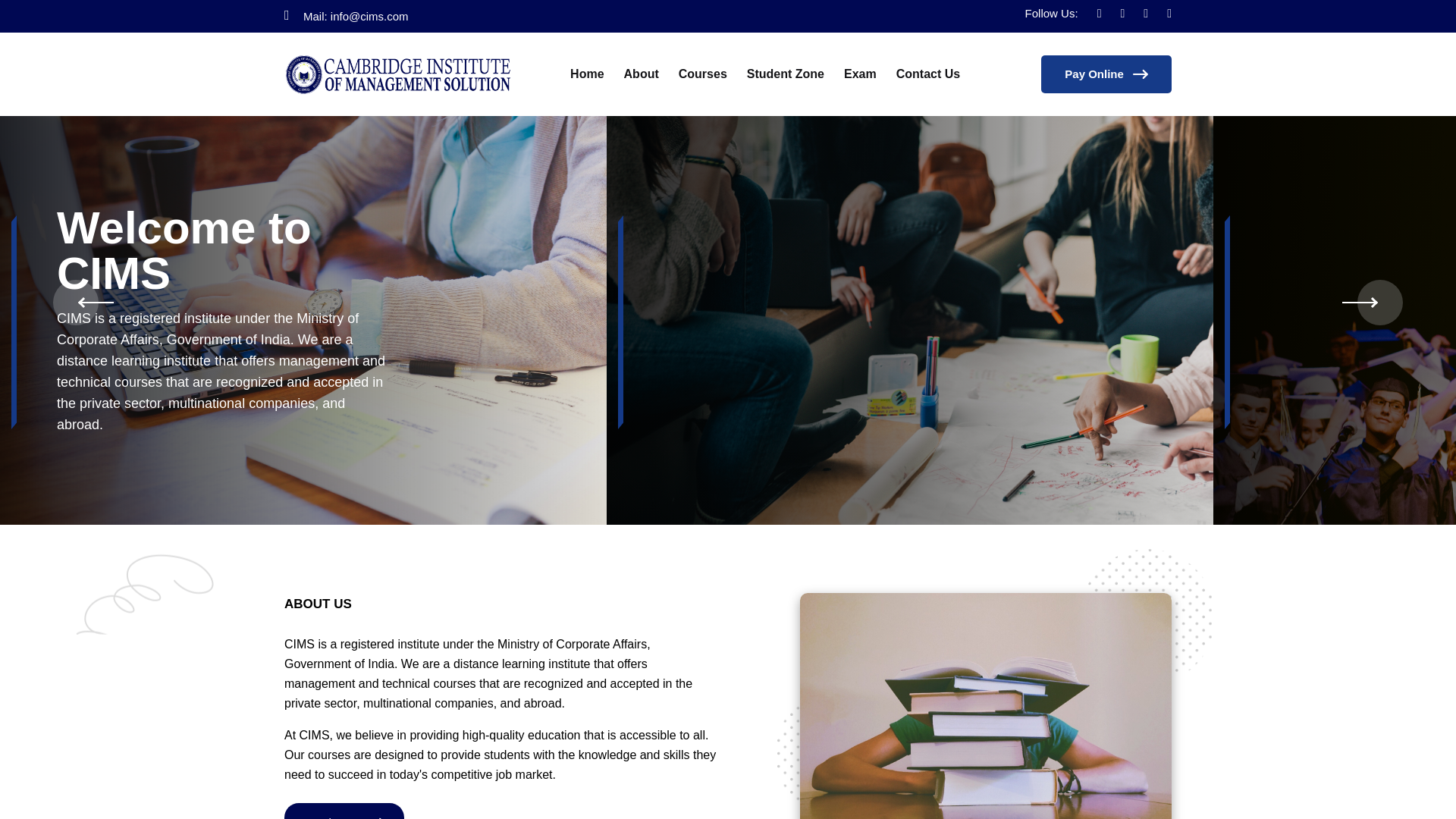 website screenshot of https://cimseducation.co.in/