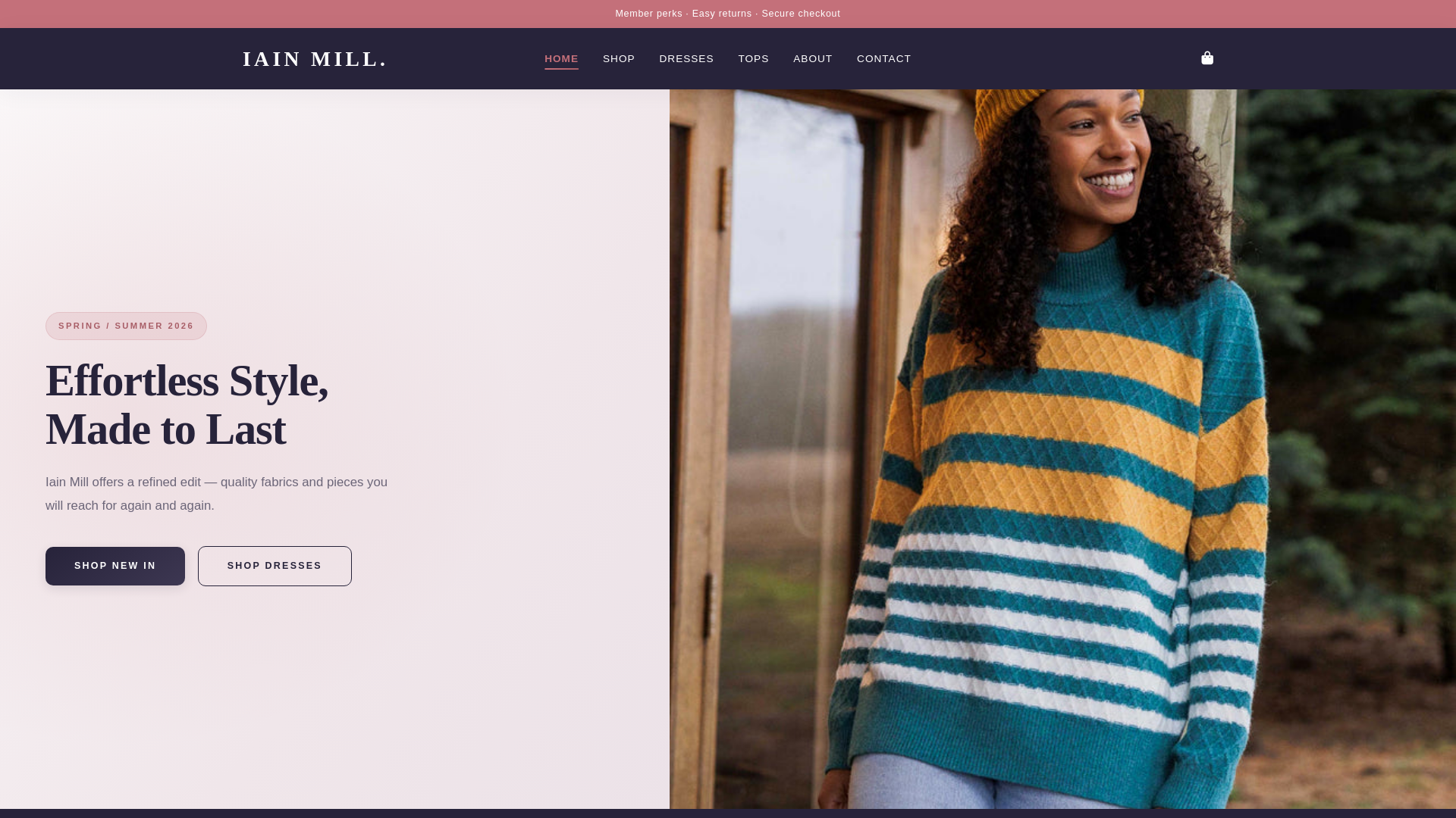 website screenshot of https://iainmill.com/