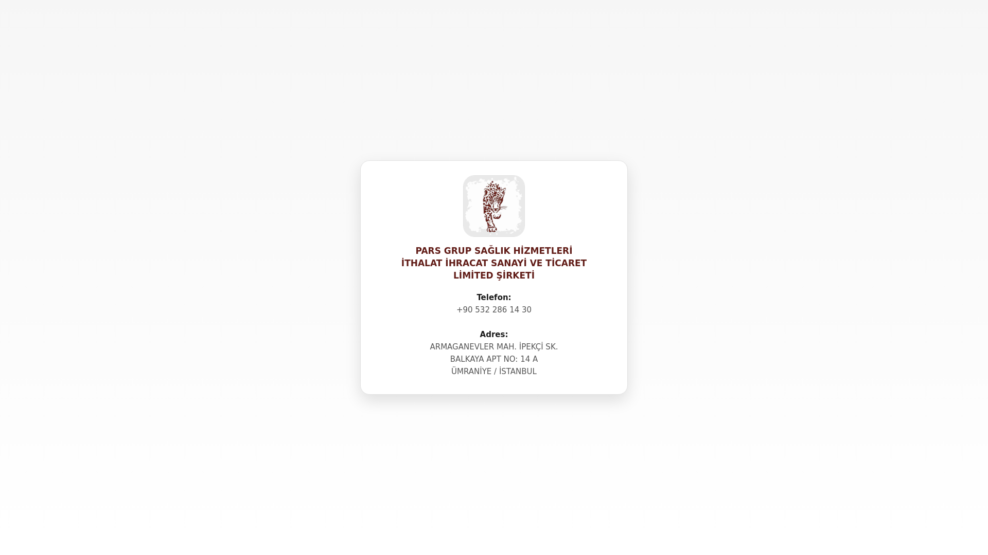 website screenshot of https://parsmedikal.com.tr/