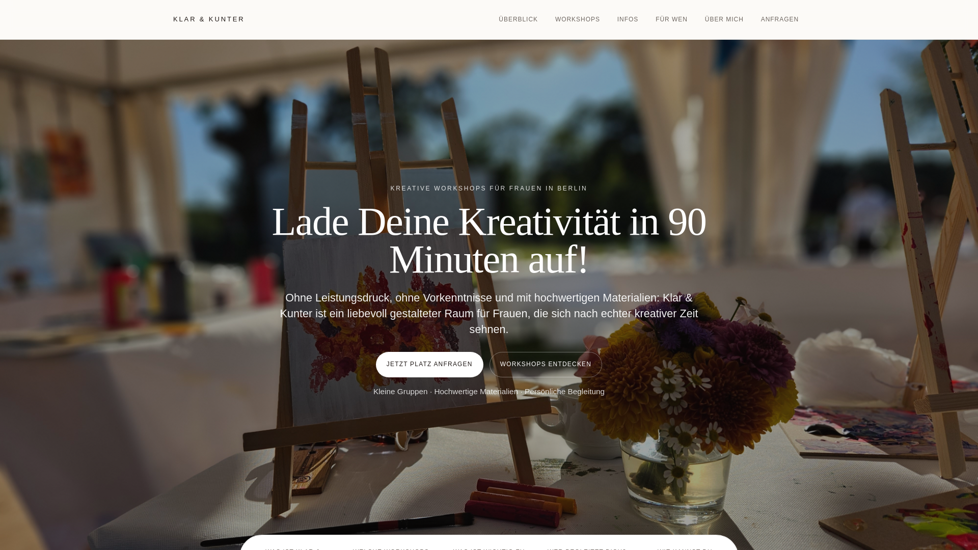 website screenshot of https://klarundkunter.de/