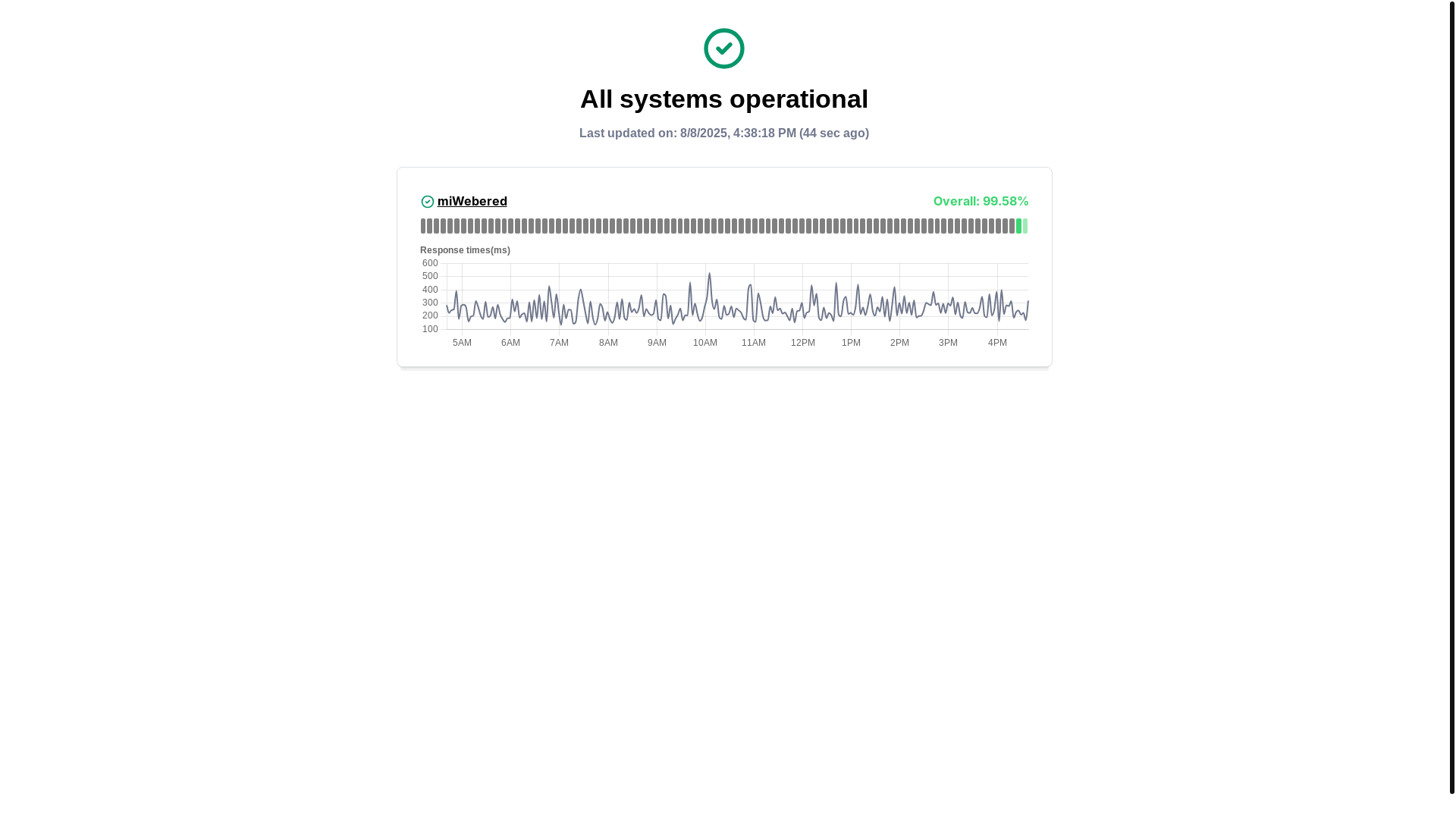website screenshot of https://uptimeflare-bcc.pages.dev/