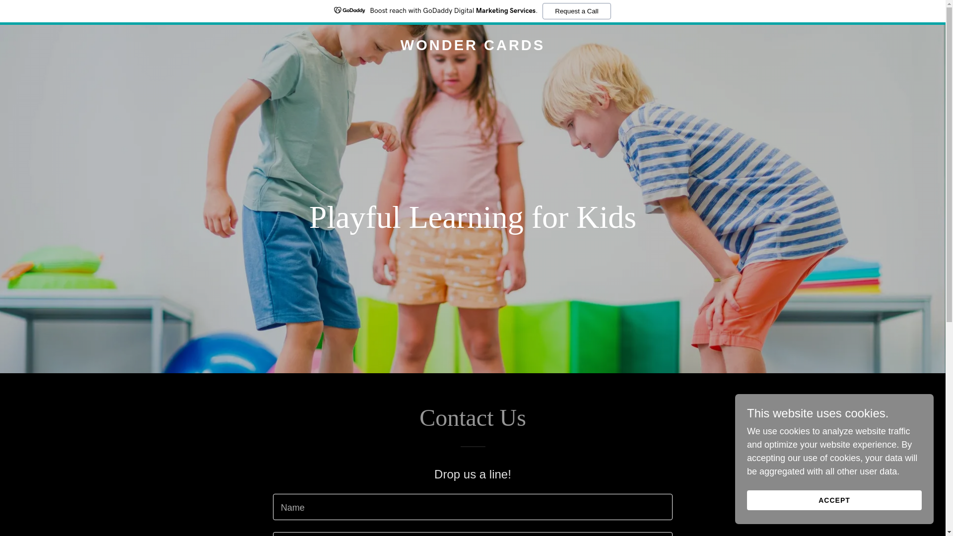 website screenshot of https://wondercards.co/