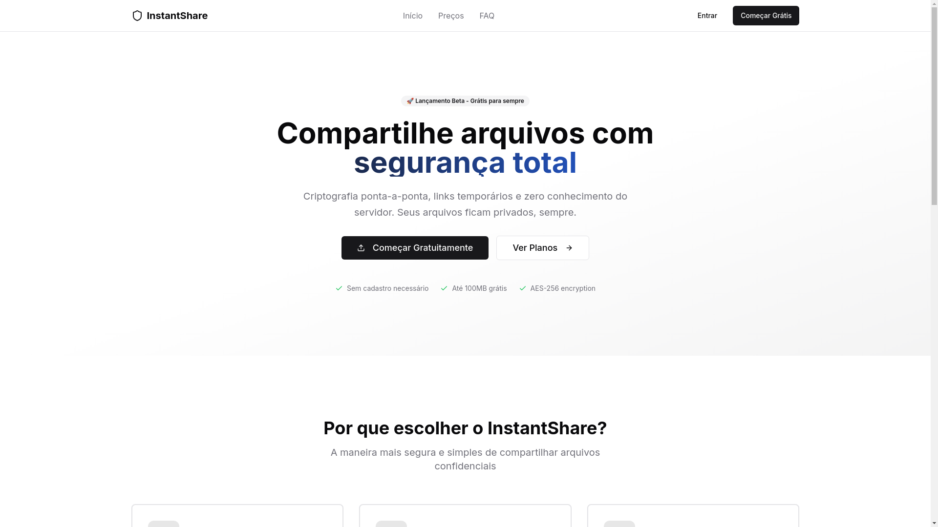 website screenshot of https://instant-share.pages.dev/