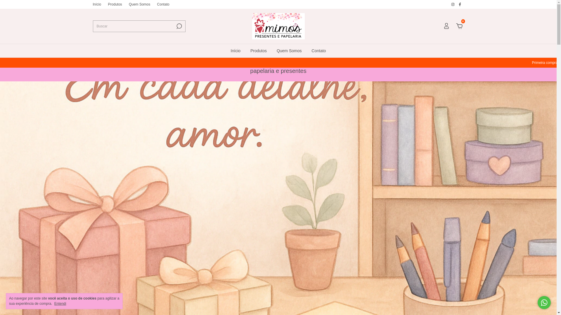 website screenshot of https://mimospresentesepapelaria.com.br/