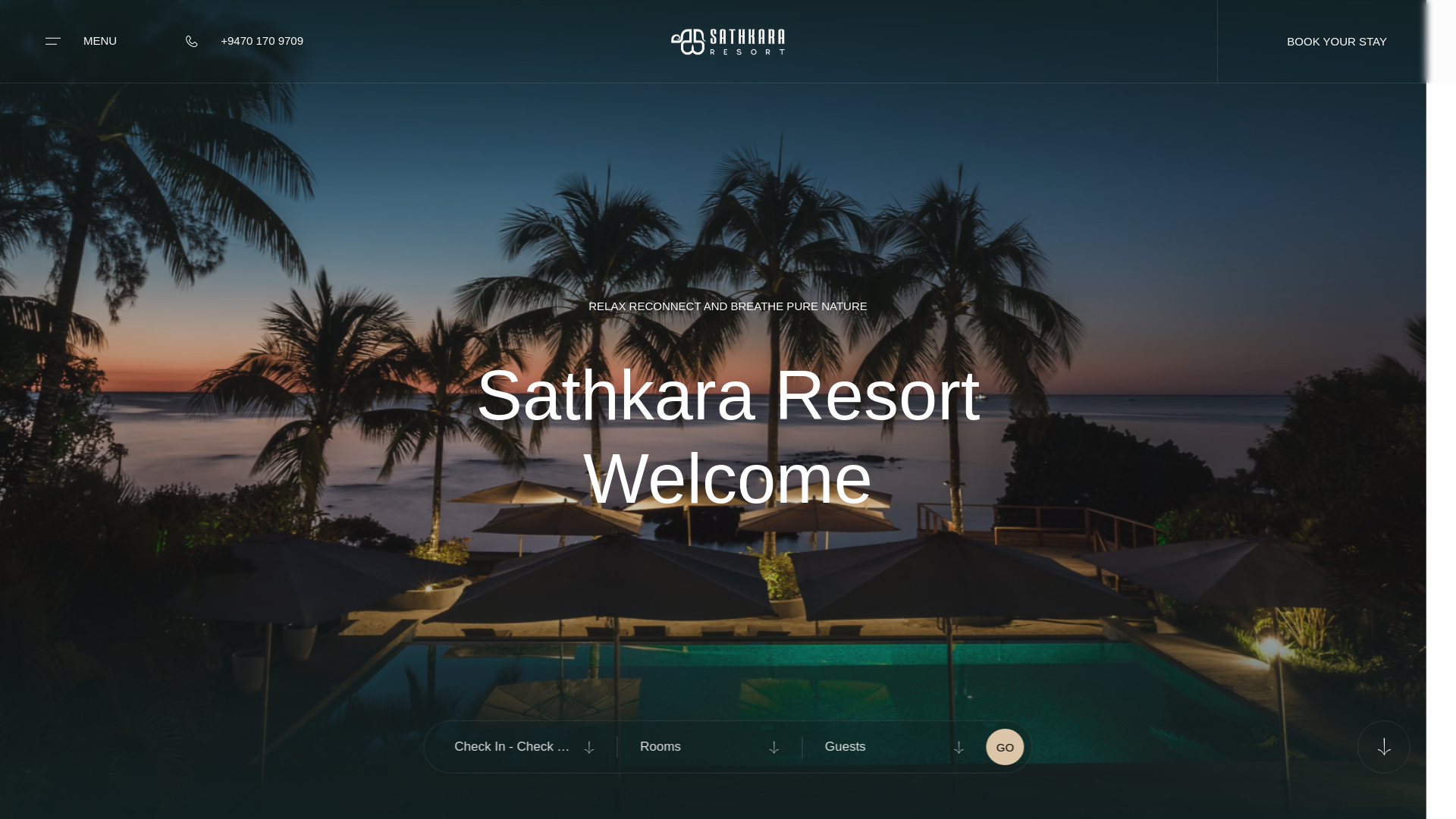 website screenshot of https://sathkararesort.com/