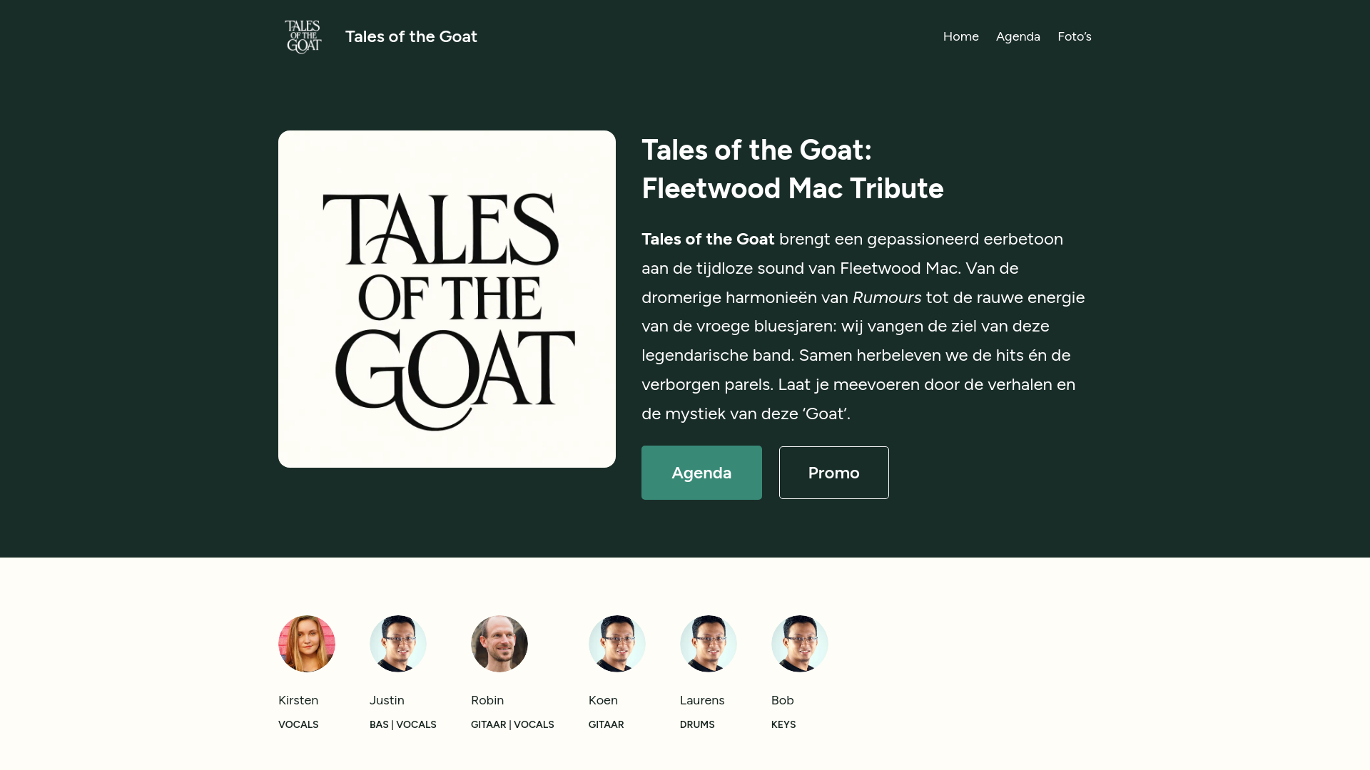 website screenshot of https://talesofthegoat.nl