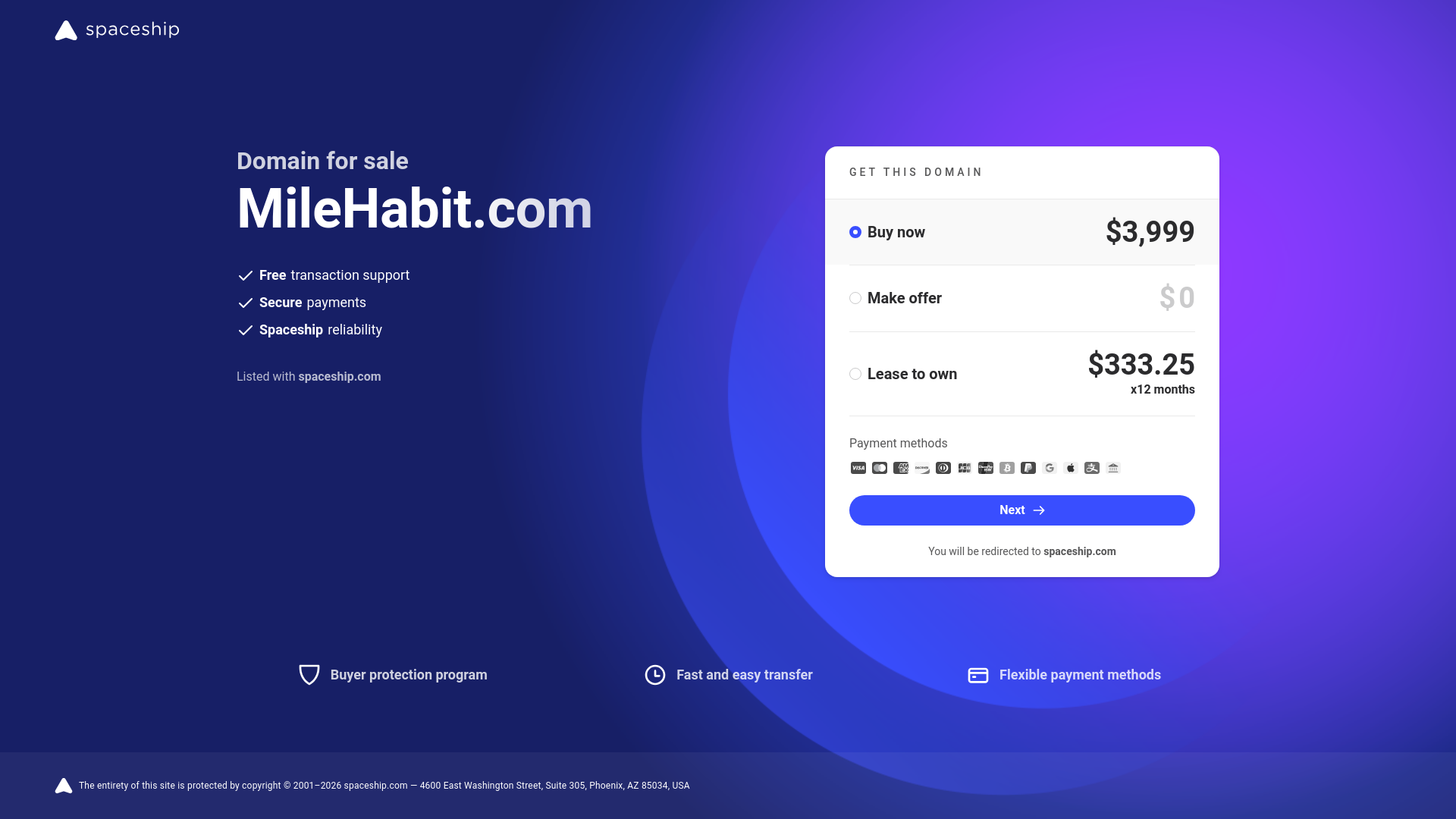 website screenshot of https://milehabit.com/