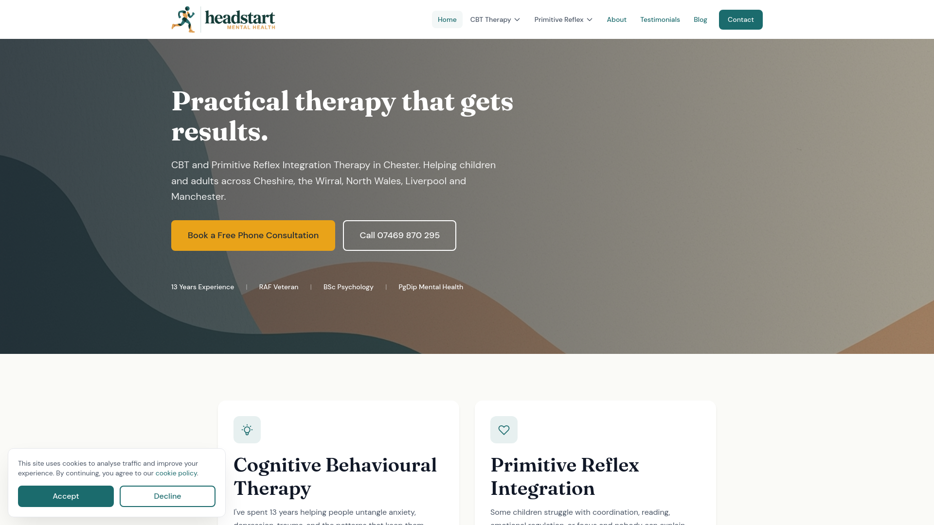 website screenshot of https://headstartmentalhealth.co.uk/