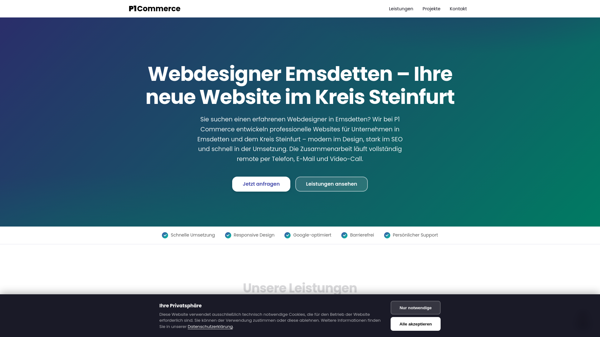 website screenshot of https://webdesigner-emsdetten.de