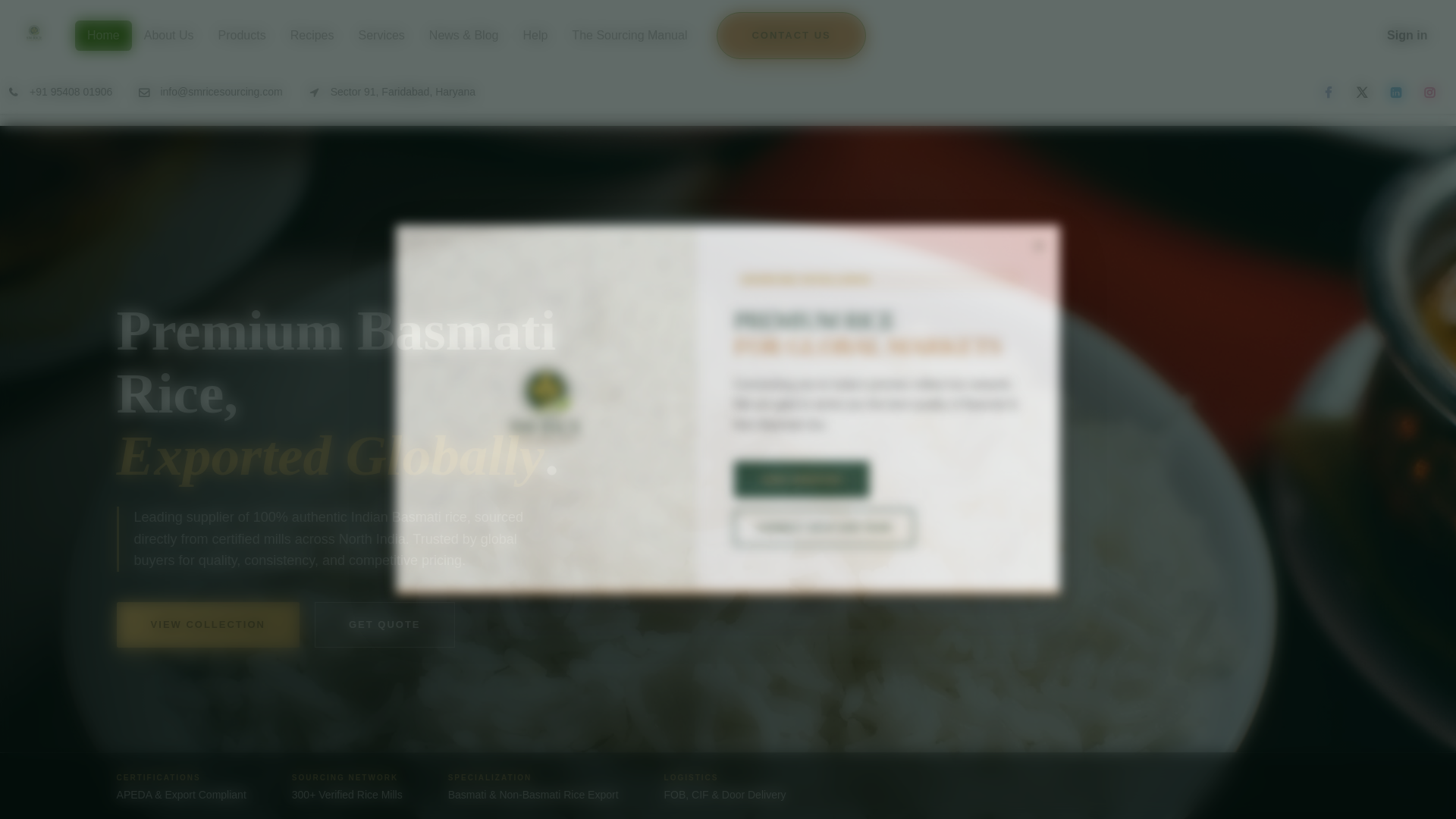 website screenshot of https://smricesourcing.com/