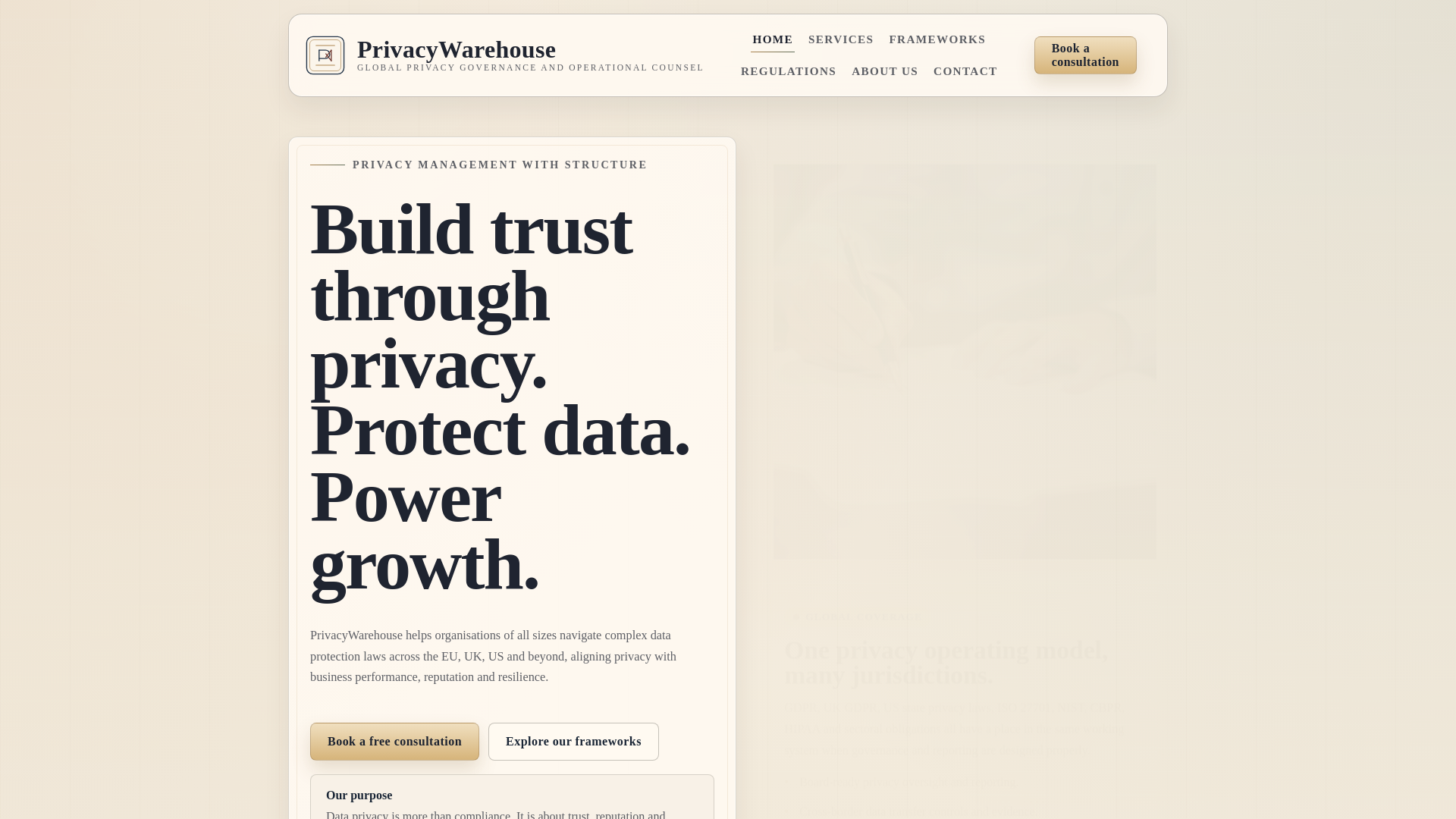 website screenshot of https://privacywarehouse.pages.dev/