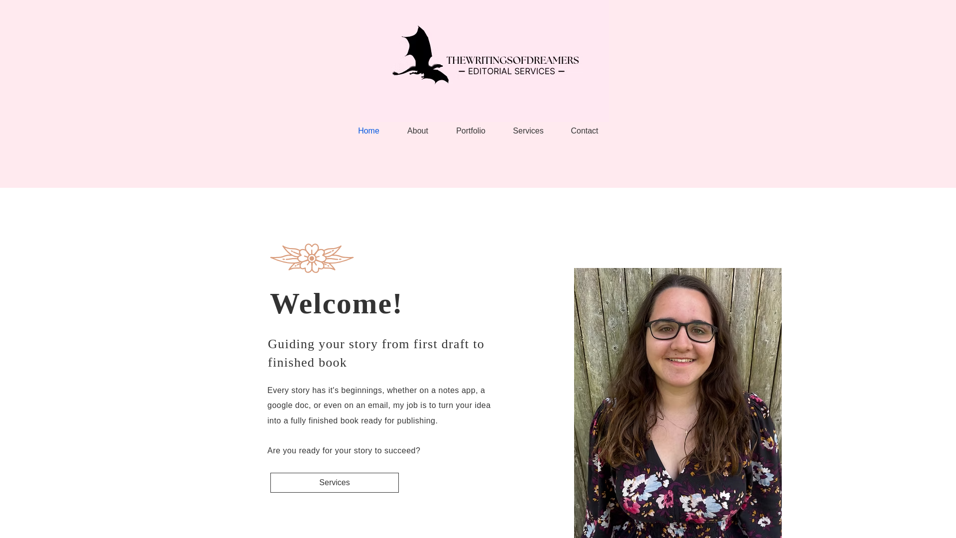 website screenshot of https://thewritingsofdreamers.com/