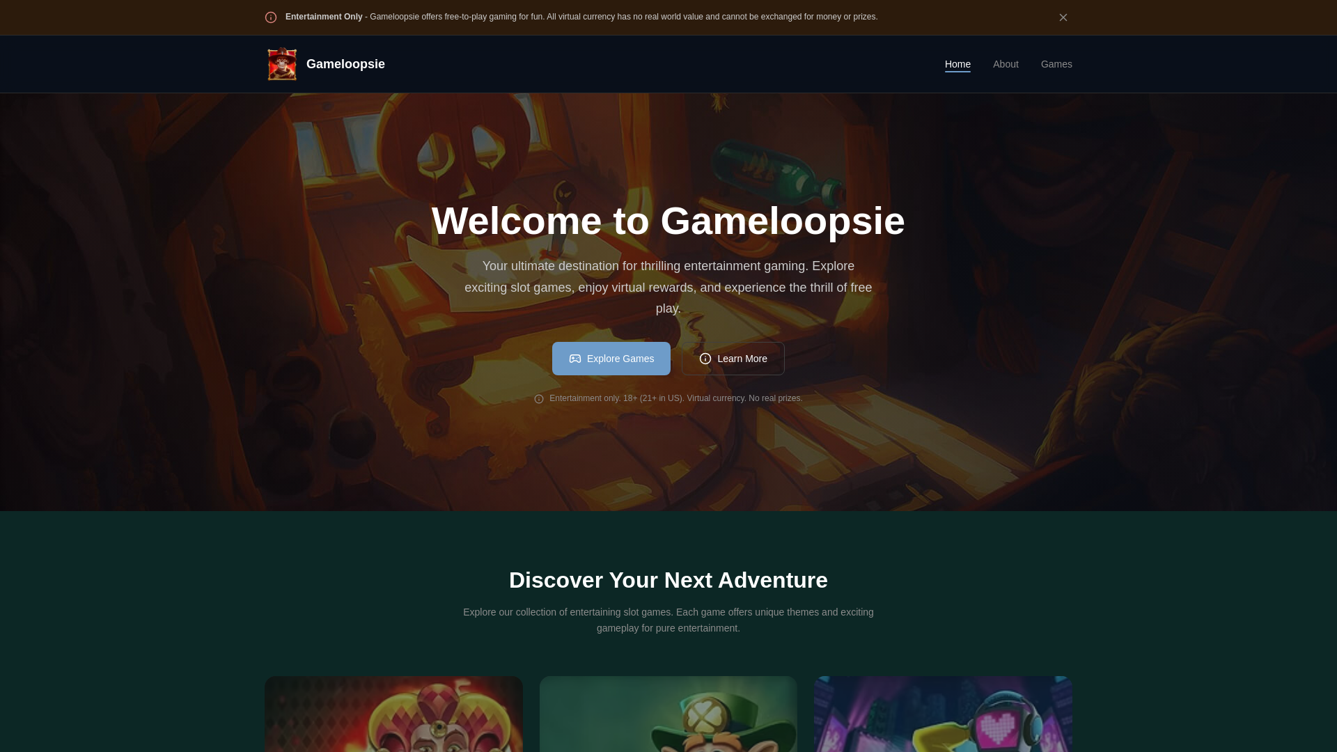 website screenshot of https://gameloopsie.com/