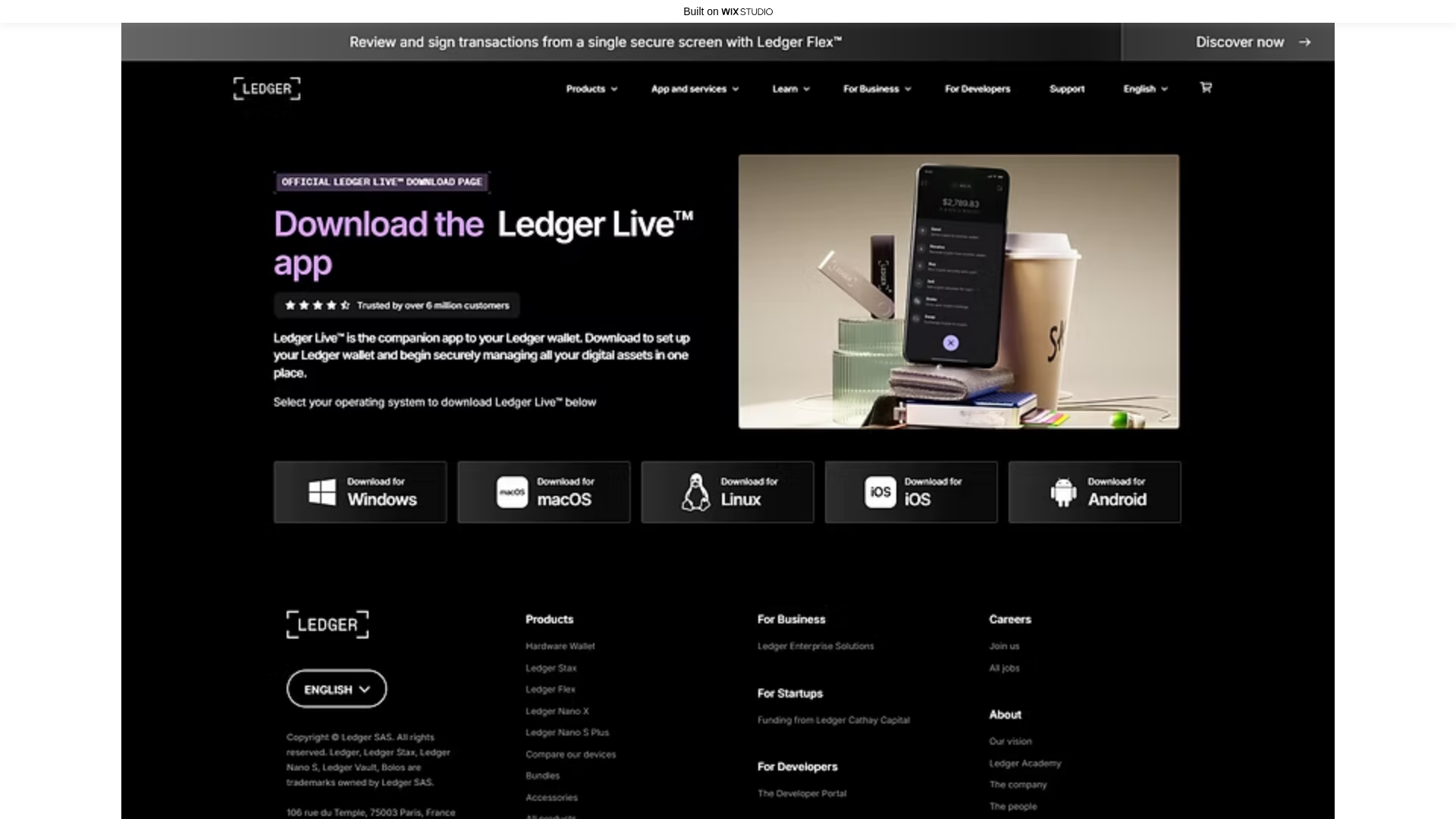 website screenshot of https://livelederapps.wixstudio.com/us-en