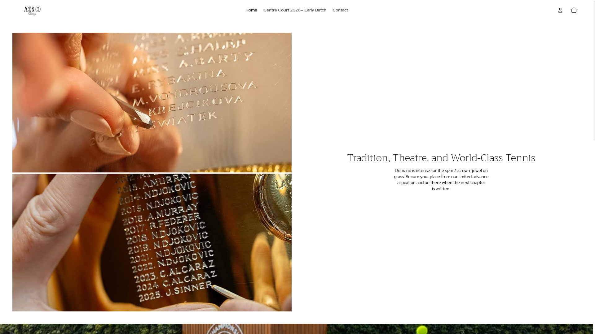 website screenshot of https://crownedacetickets.com/