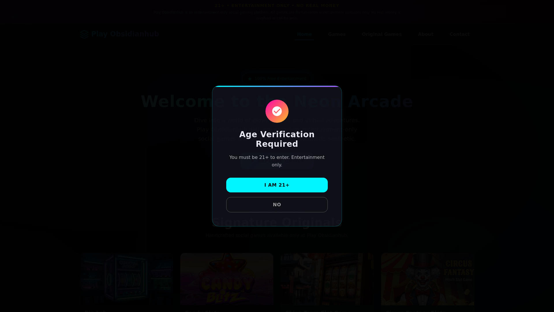 website screenshot of https://playobsidianhub.com/
